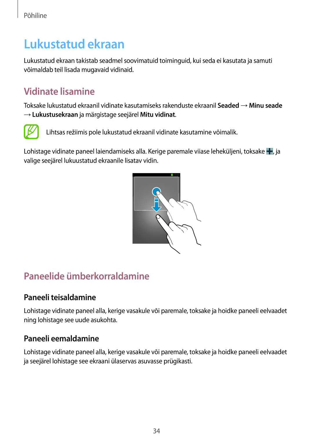 Samsung GT-I9205ZKASEB manual Lukustatud ekraan, Vidinate lisamine, → Lukustusekraan ja märgistage seejärel Mitu vidinat 