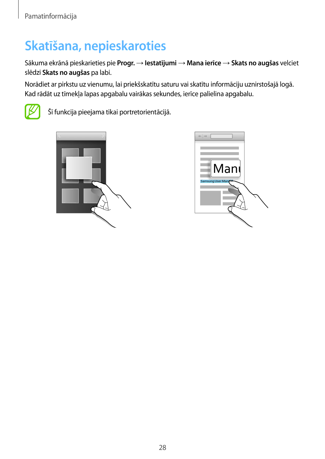 Samsung GT-I9205ZKASEB manual Skatīšana, nepieskaroties 