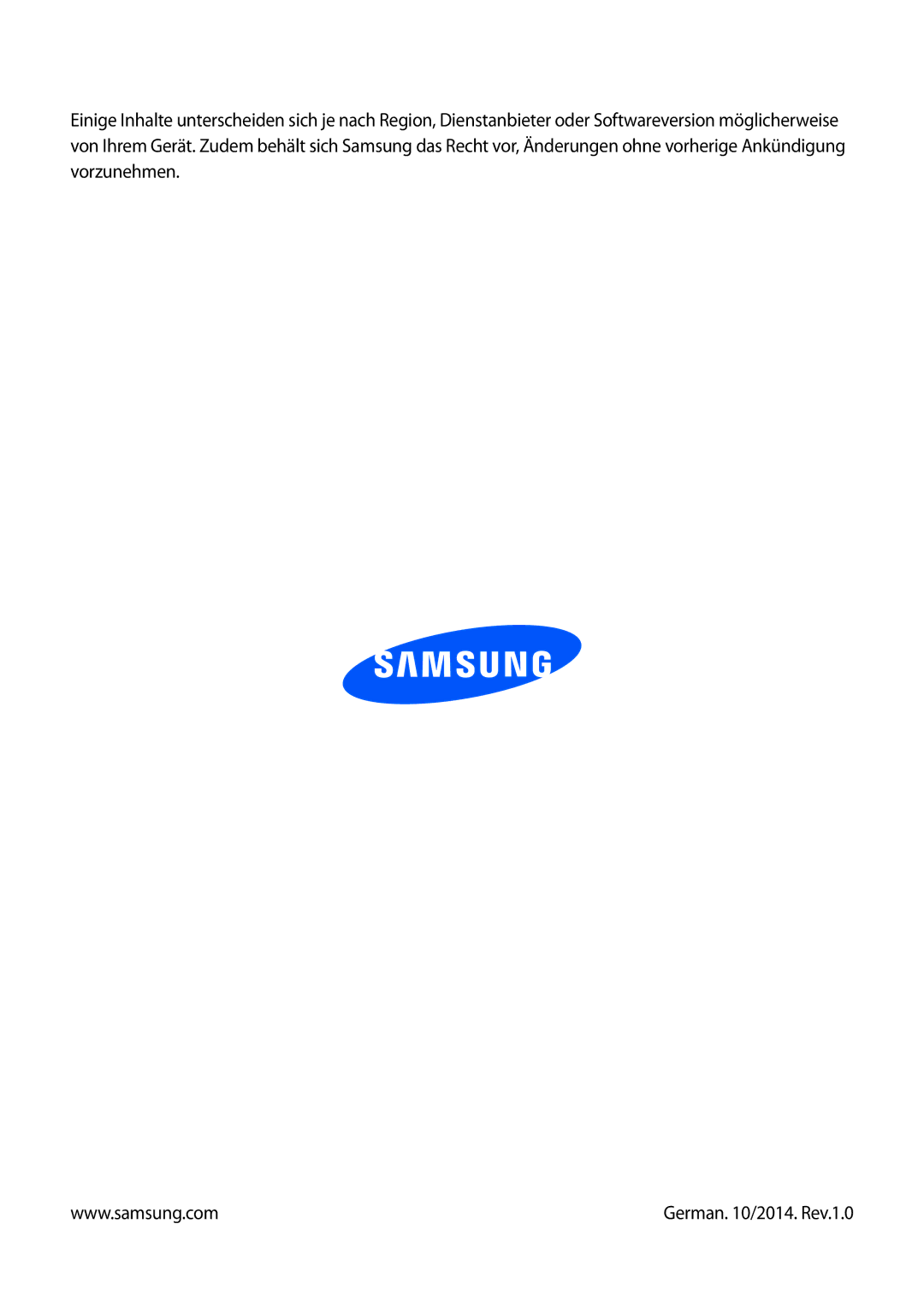 Samsung GT-I9205ZKAEPL, GT-I9205ZKATPH, GT-I9205ZKAVD2, GT-I9205ZKADTM, GT-I9205ZKADBT, GT-I9205ZWADBT German /2014. Rev.1.0 