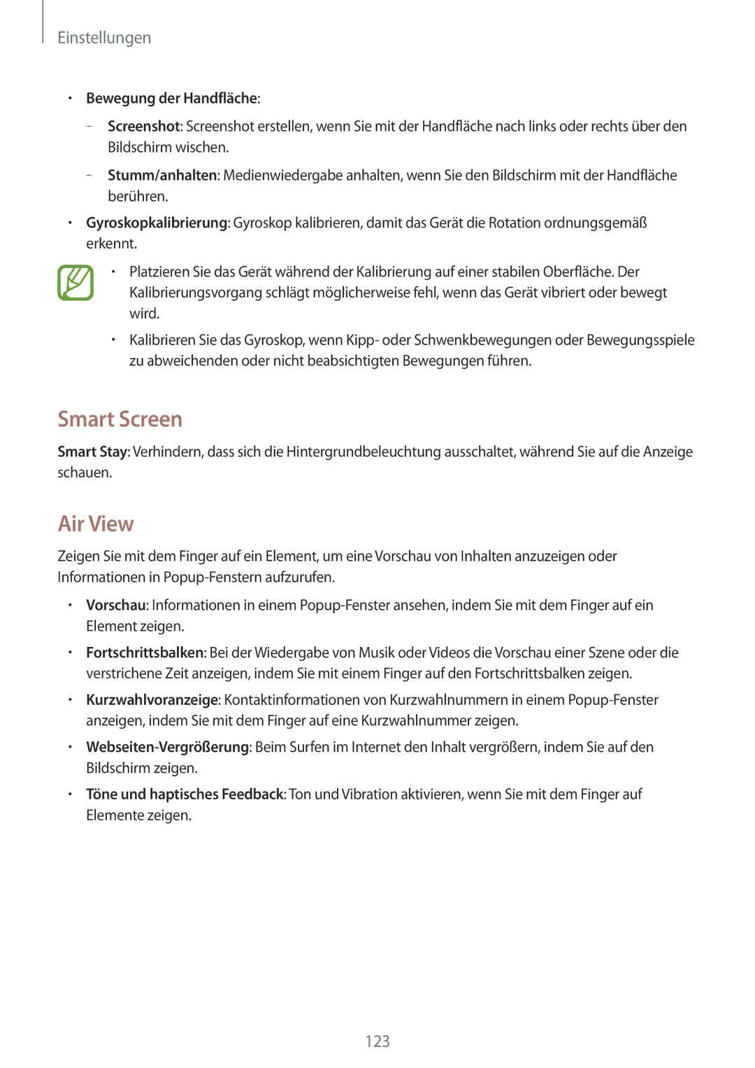 Samsung GT-I9205ZKADBT, GT-I9205ZKATPH, GT-I9205ZKAEPL, GT-I9205ZKAVD2 manual Smart Screen, Air View, Bewegung der Handfläche 