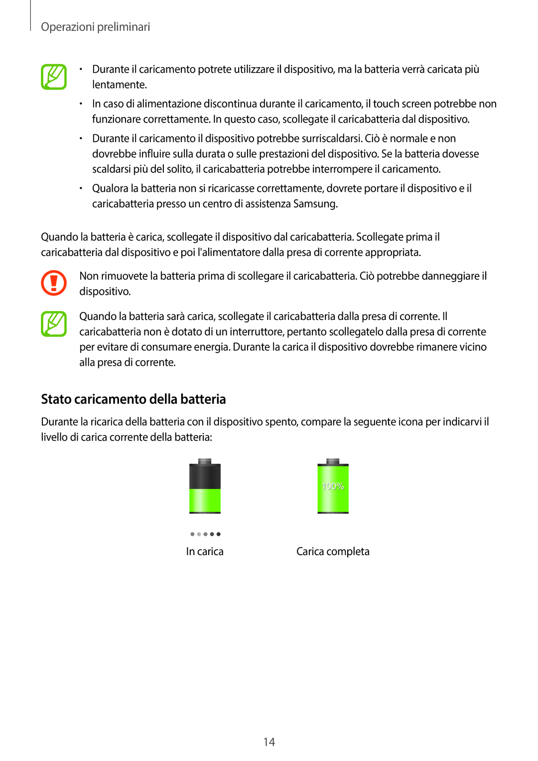 Samsung GT-I9205ZWAITV, GT-I9205ZKAXEF, GT-I9205ZKAHUI, GT-I9205ZKAITV manual Stato caricamento della batteria 