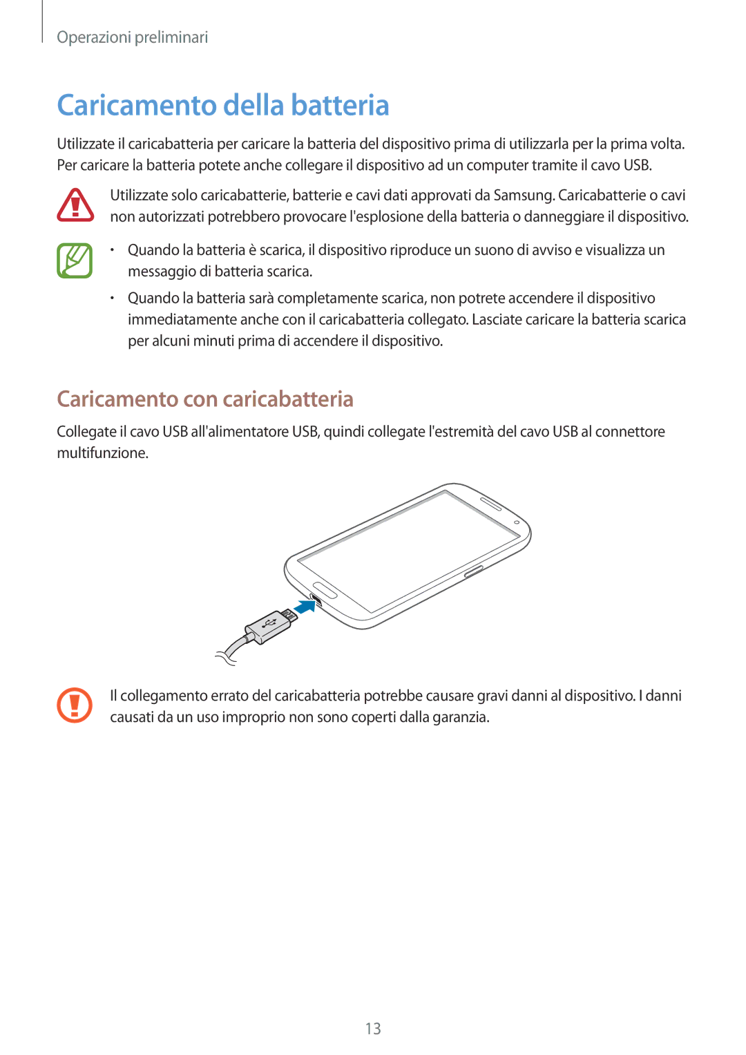 Samsung GT-I9205ZKAHUI, GT-I9205ZKAXEF, GT-I9205ZWAITV manual Caricamento della batteria, Caricamento con caricabatteria 