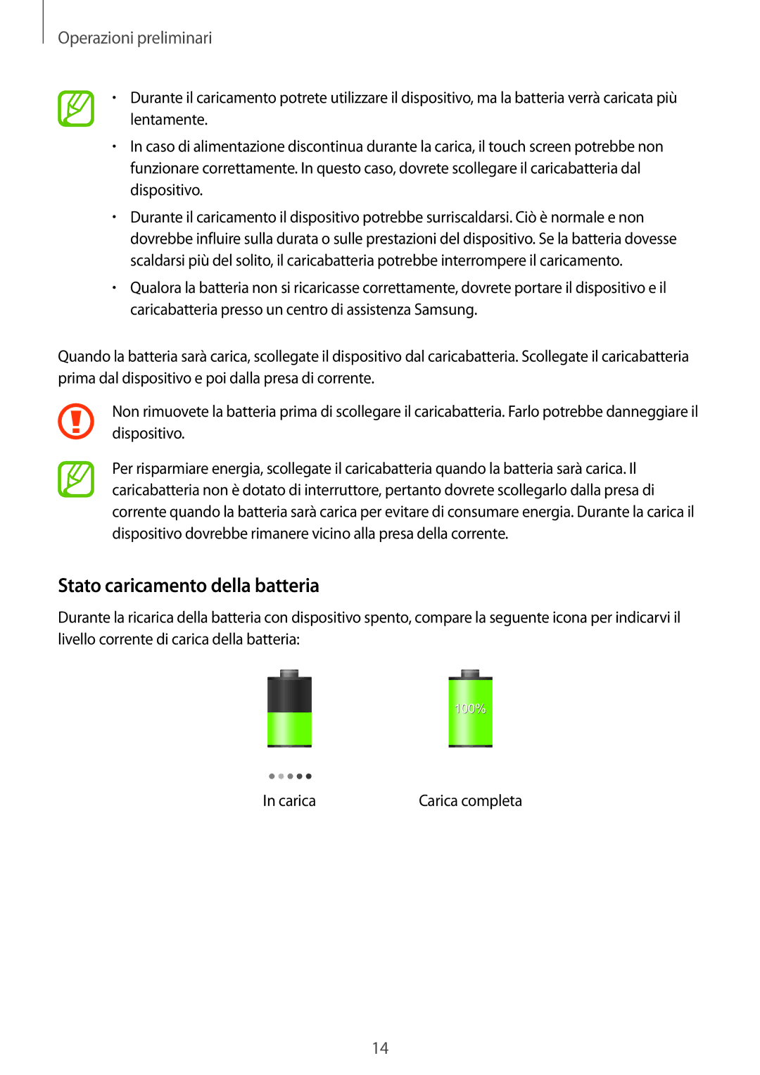 Samsung GT-I9205ZWAITV, GT-I9205ZKAXEF, GT-I9205ZKAHUI, GT-I9205ZKAITV manual Stato caricamento della batteria 