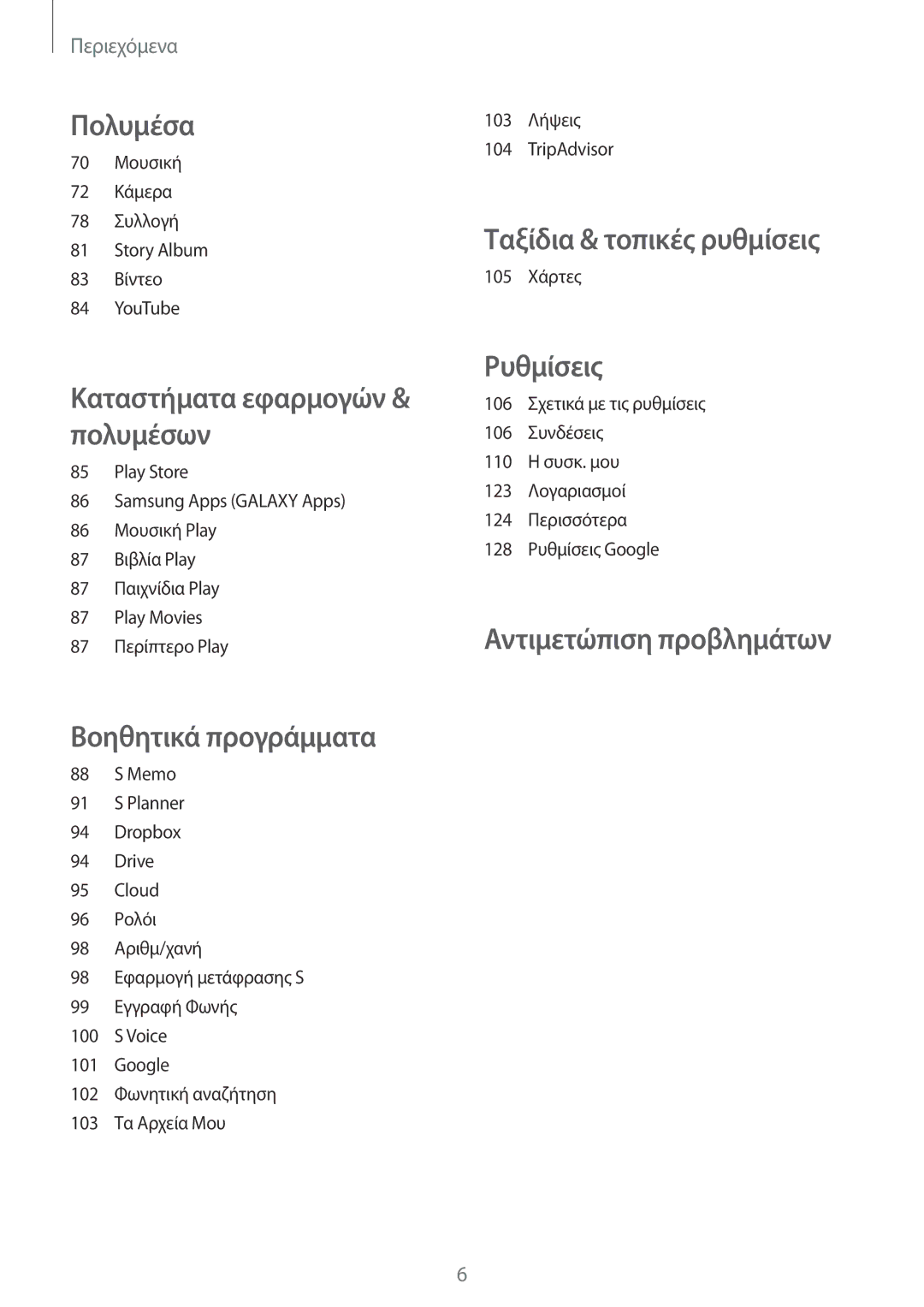 Samsung GT-I9205ZWAEUR, GT-I9205ZKAEUR manual Ταξίδια & τοπικές ρυθμίσεις 