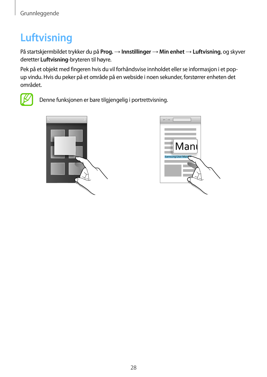 Samsung GT-I9205ZKANEE, GT-I9205ZWANEE, GT-I9205PPANEE manual Luftvisning 