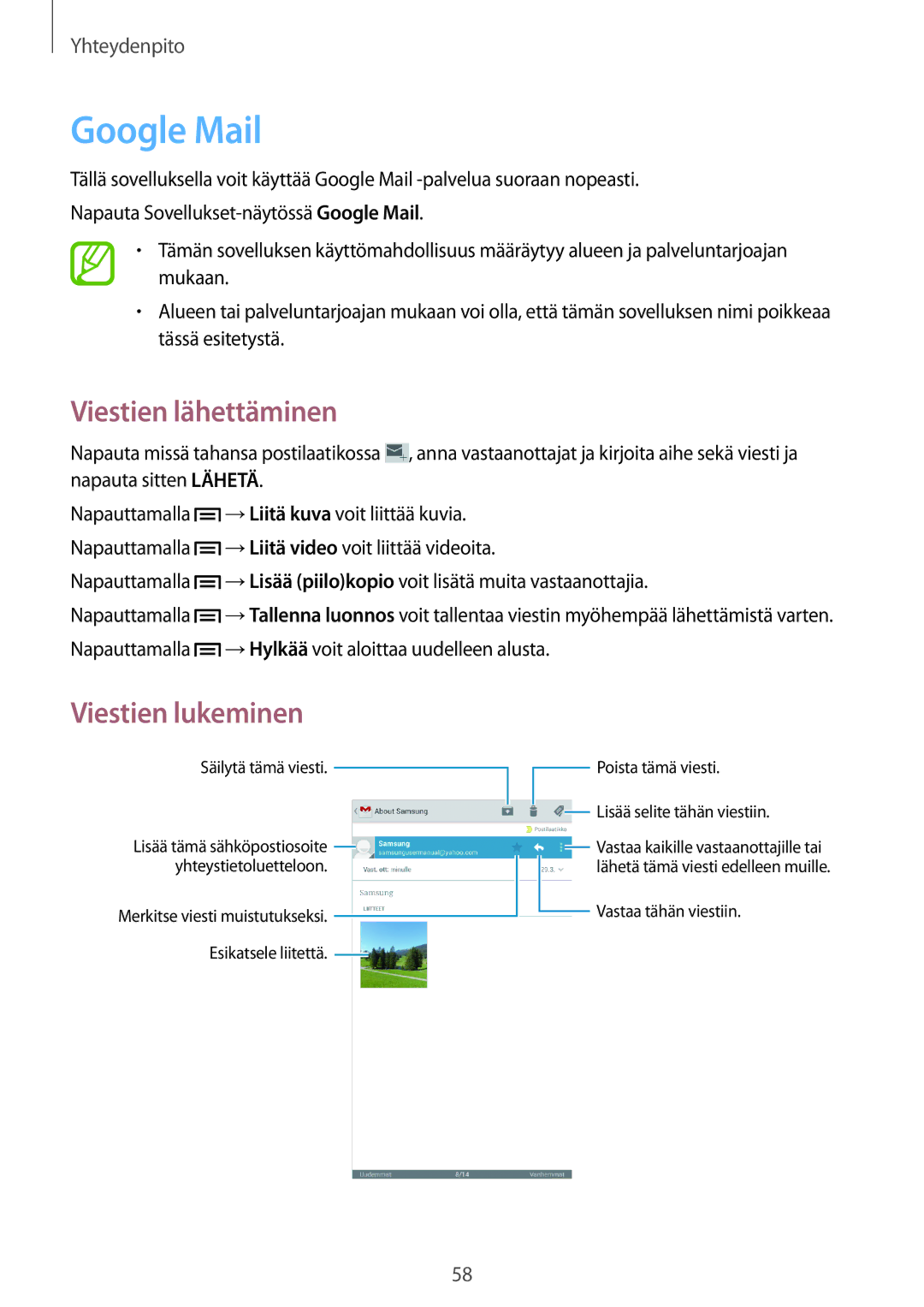 Samsung GT-I9205ZKANEE, GT-I9205ZWANEE, GT-I9205PPANEE manual Google Mail 