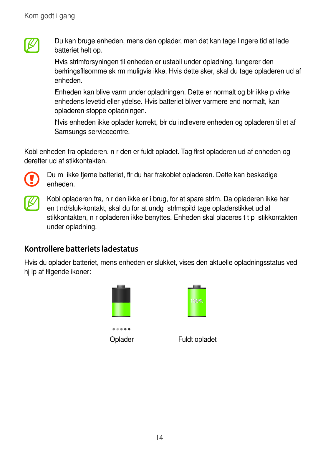 Samsung GT-I9205PPANEE, GT-I9205ZWANEE, GT-I9205ZKANEE manual Kontrollere batteriets ladestatus 