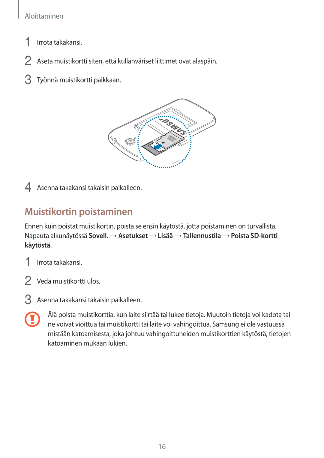 Samsung GT-I9205ZKANEE, GT-I9205ZWANEE, GT-I9205PPANEE manual Muistikortin poistaminen, Käytöstä 