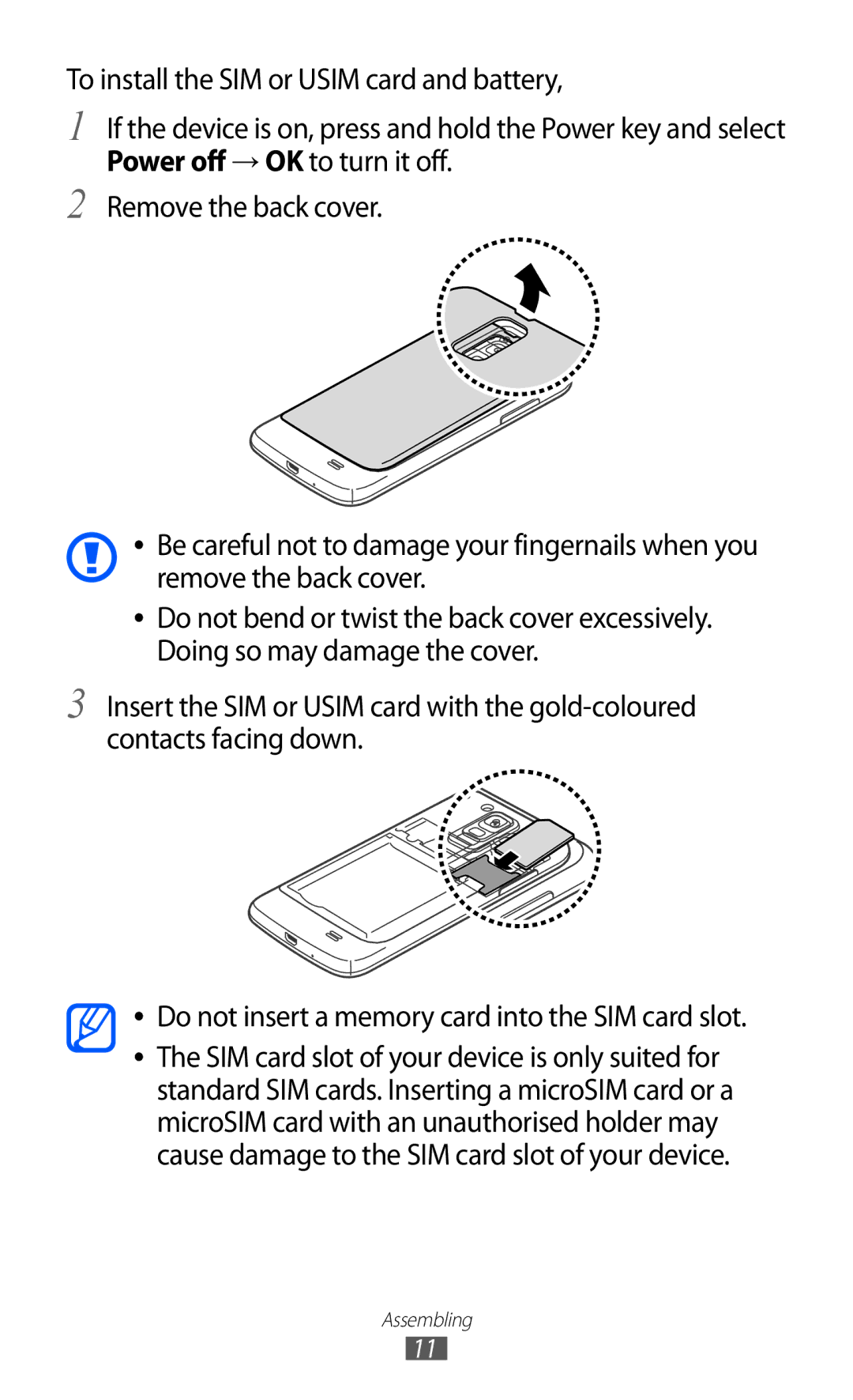 Samsung GT-I9210DAATMN, GT-I9210DAADBT, GT-I9210DAAVD2, GT-I9210DAADTM, GT-I9210DAACOV, GT-I9210RWADBT manual Assembling 