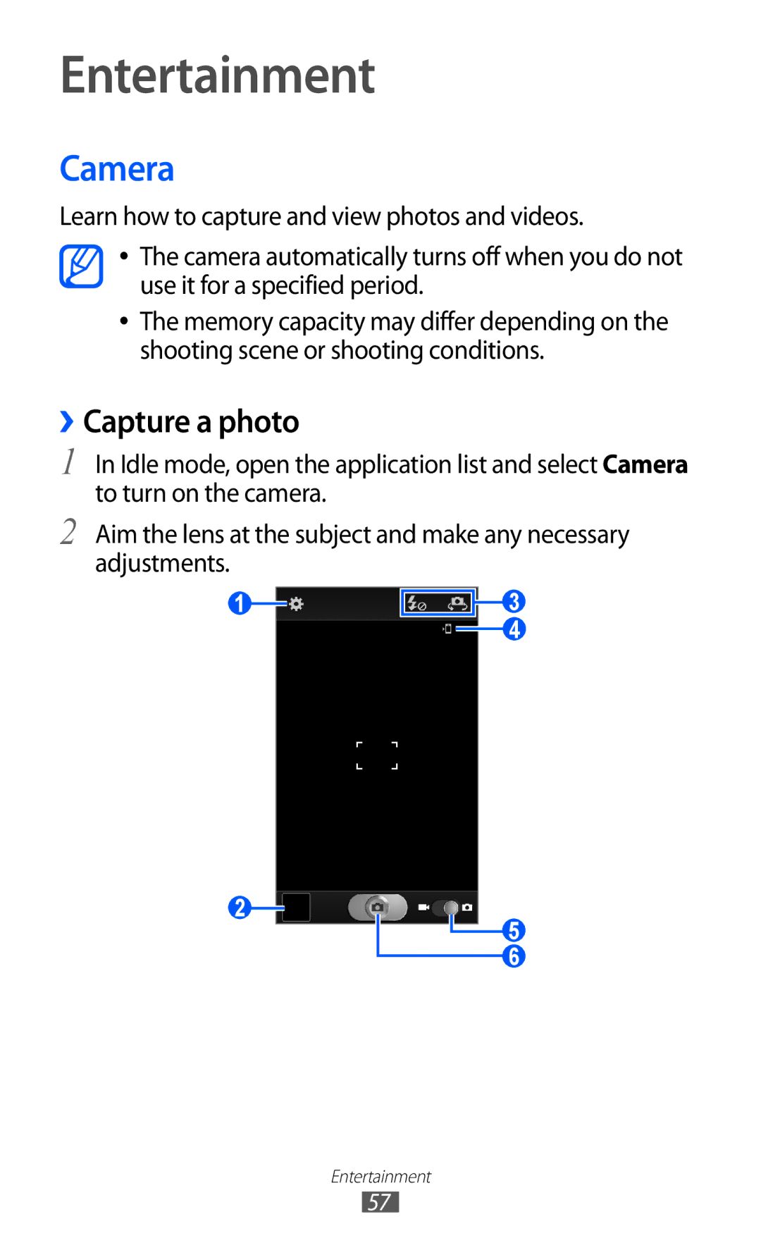 Samsung GT-I9210DAADTM, GT-I9210DAADBT, GT-I9210DAAVD2, GT-I9210DAACOV manual Entertainment, Camera, ››Capture a photo 