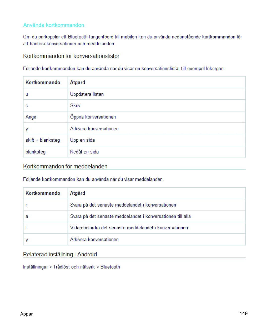 Samsung GT-I9250CWANEE, GT-I9250TSANEE manual Använda kortkommandon 