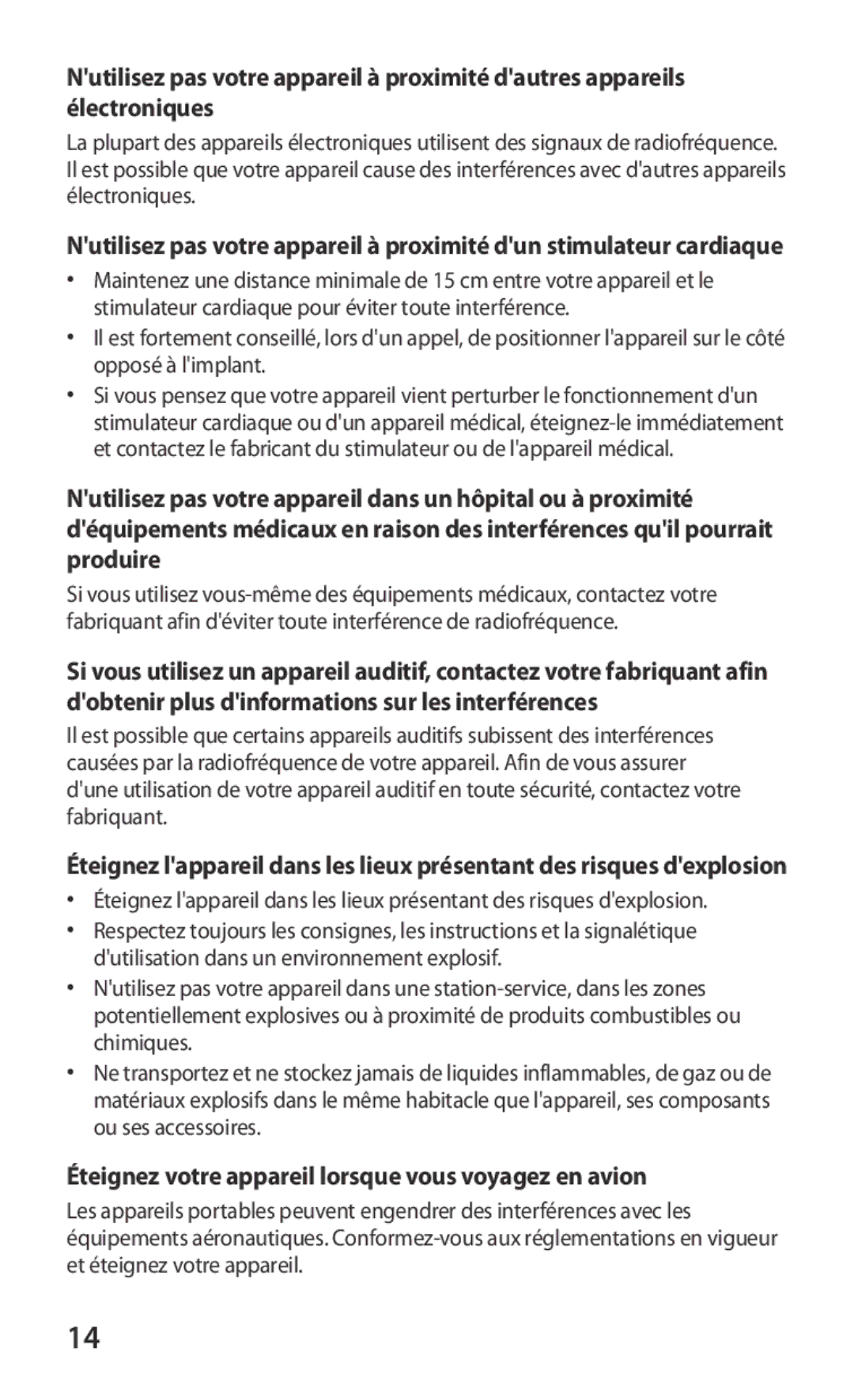 Samsung GT-I9250TSAVGF, GT-I9250TSASFR, GT-I9250TSANRJ, GT-I9250TSABOG Éteignez votre appareil lorsque vous voyagez en avion 