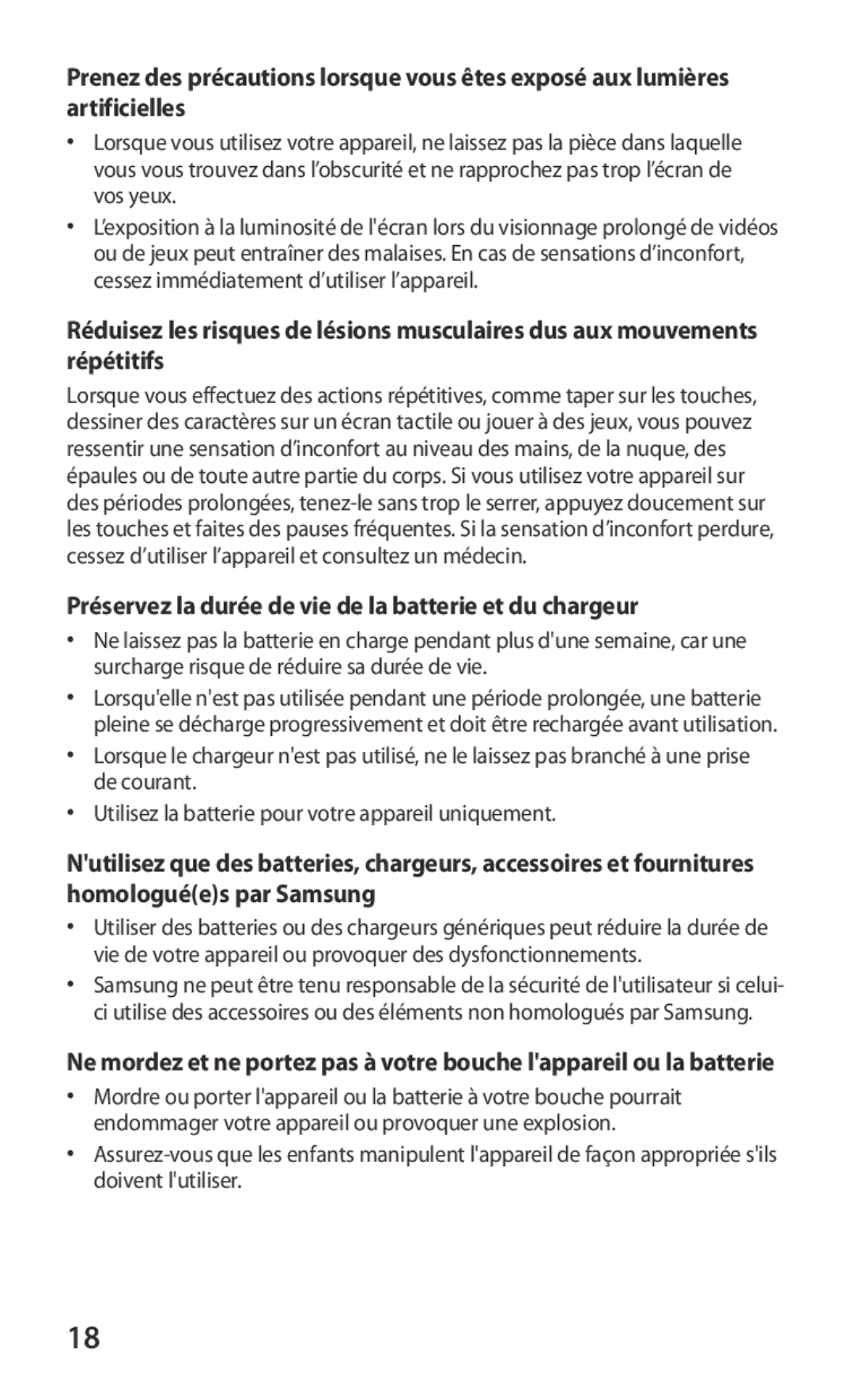 Samsung GT-I9250CWAXEF, GT-I9250TSAVGF, GT-I9250TSASFR manual Préservez la durée de vie de la batterie et du chargeur 