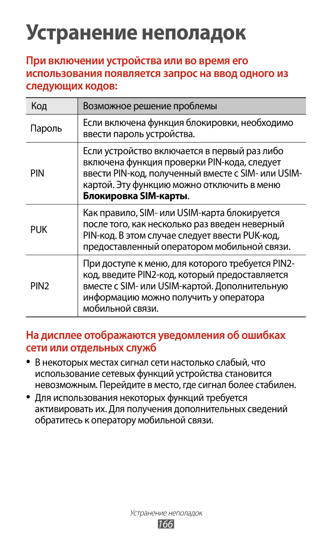 Samsung GT-I9260RWASER, GT-I9260AAASER manual 166 