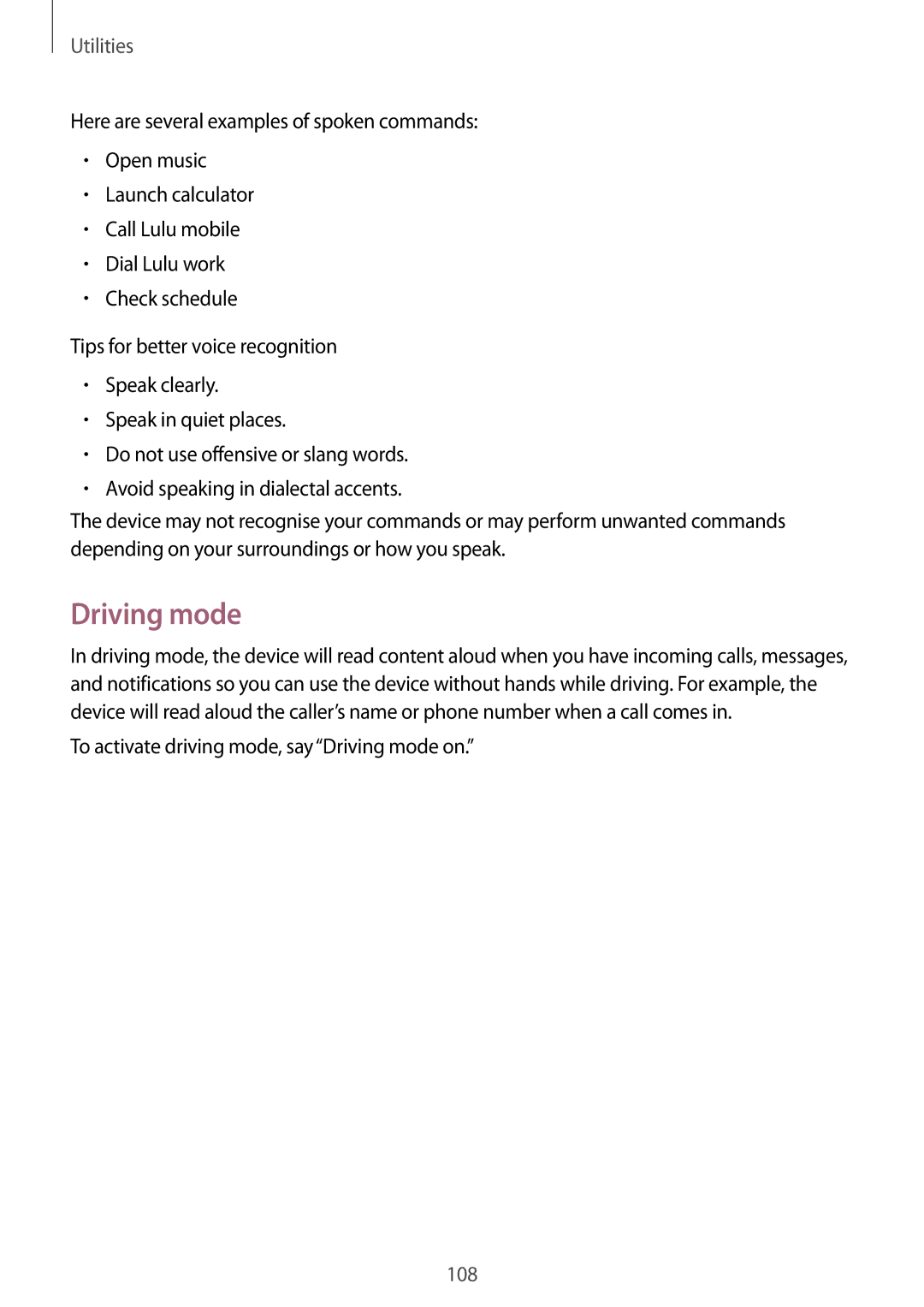 Samsung GT-I9295 user manual Driving mode 