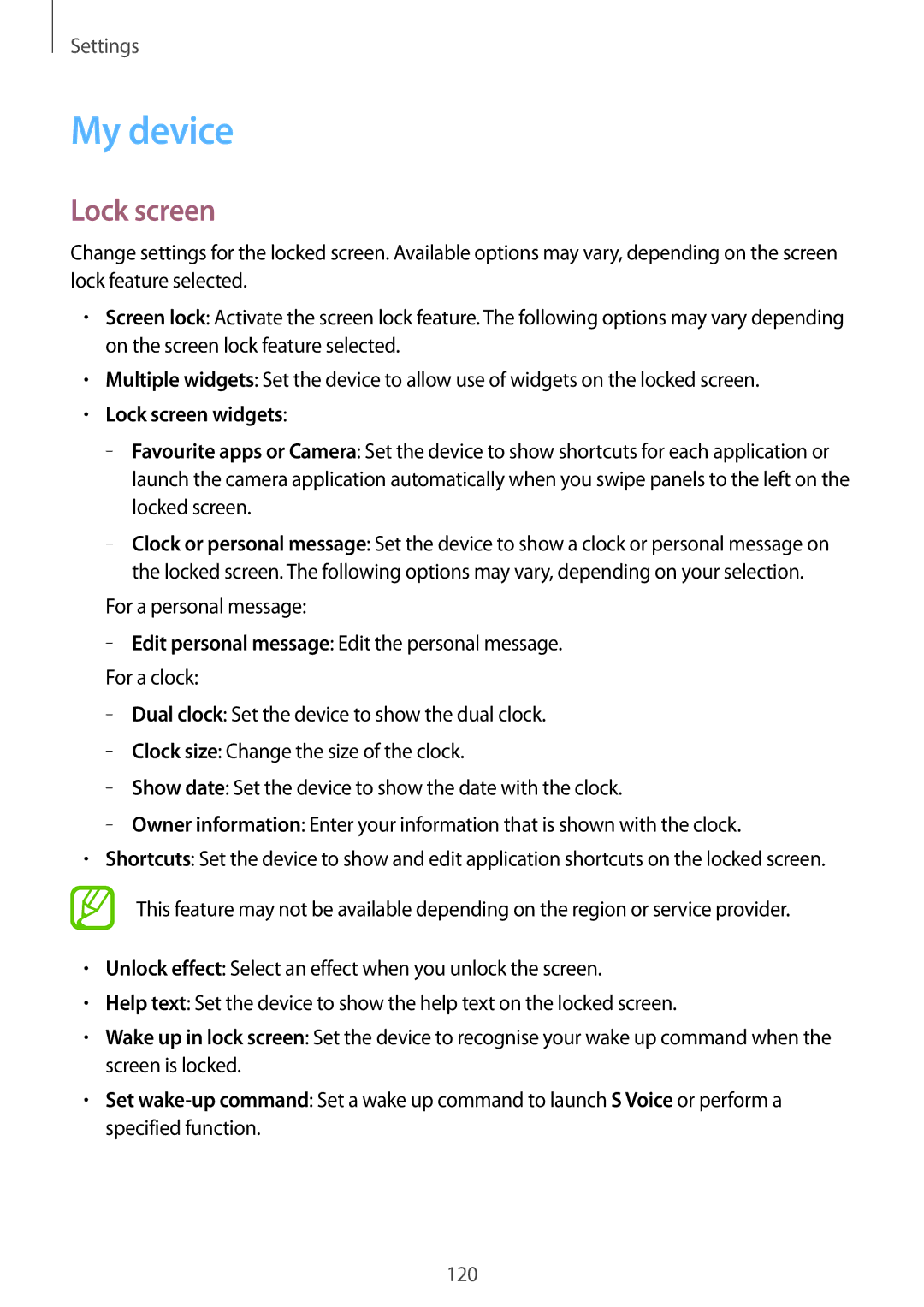 Samsung GT-I9295 user manual My device, Lock screen widgets 