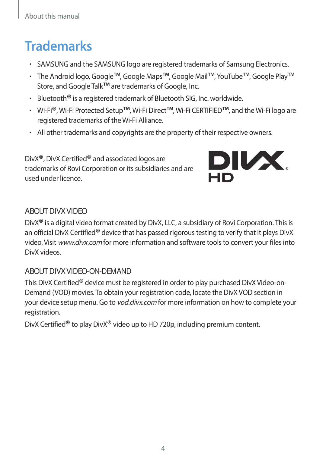 Samsung GT-I9295 user manual Trademarks 