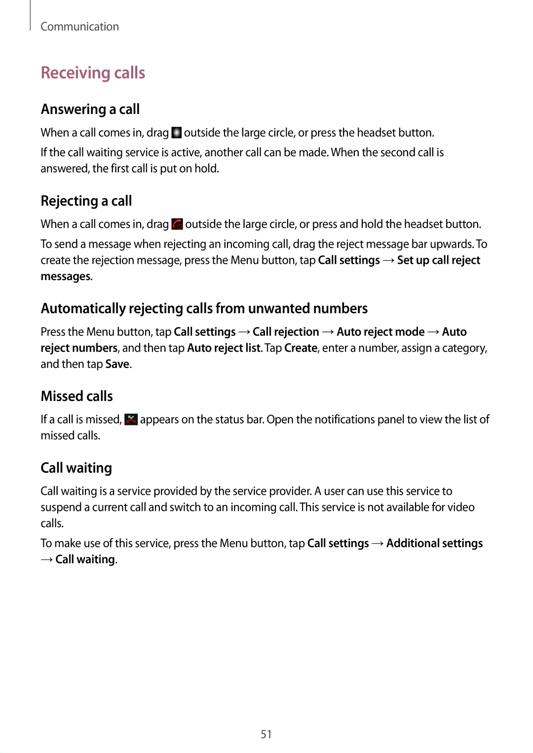 Samsung GT-I9295 user manual Receiving calls 