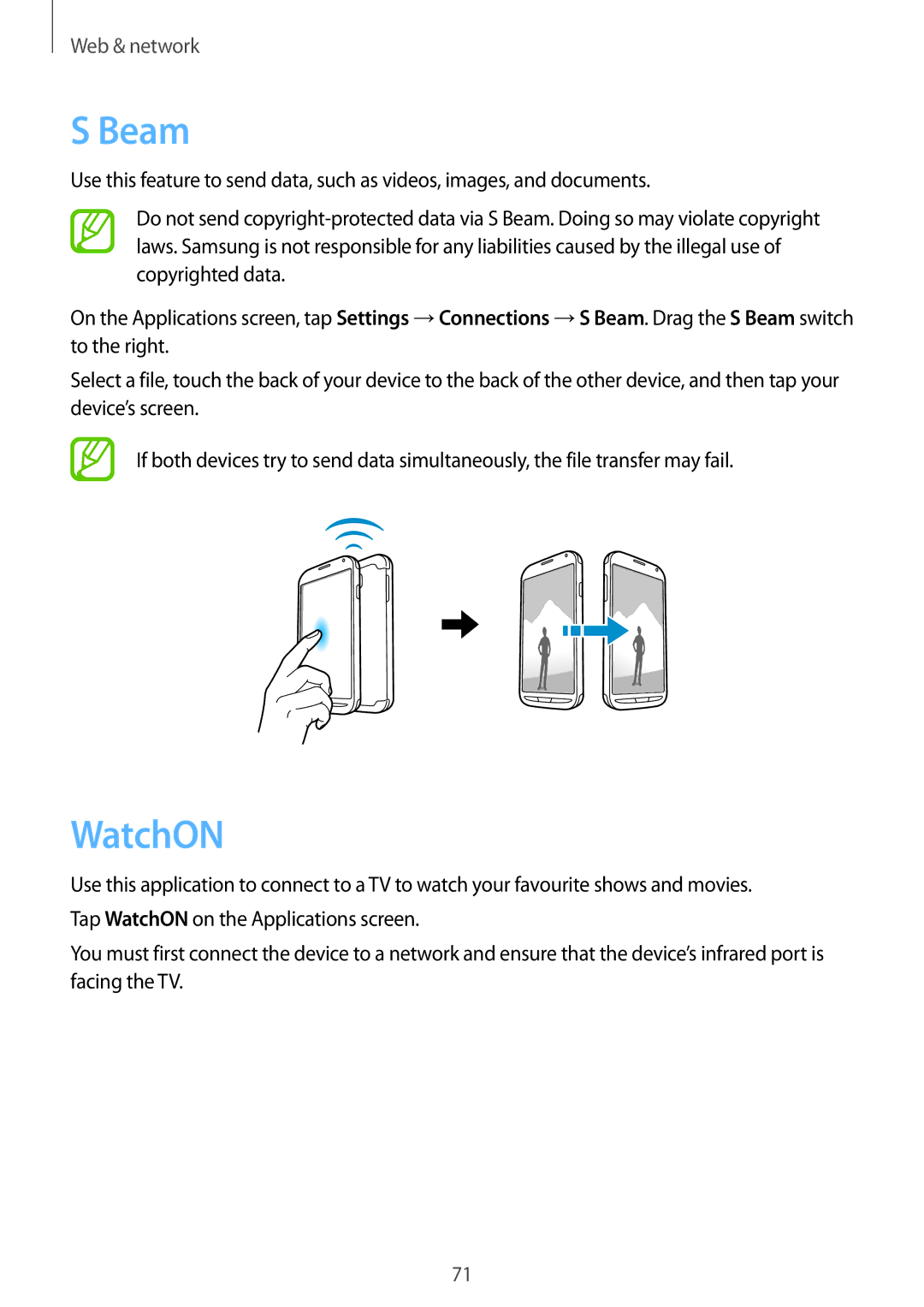 Samsung GT-I9295 user manual Beam, WatchON 