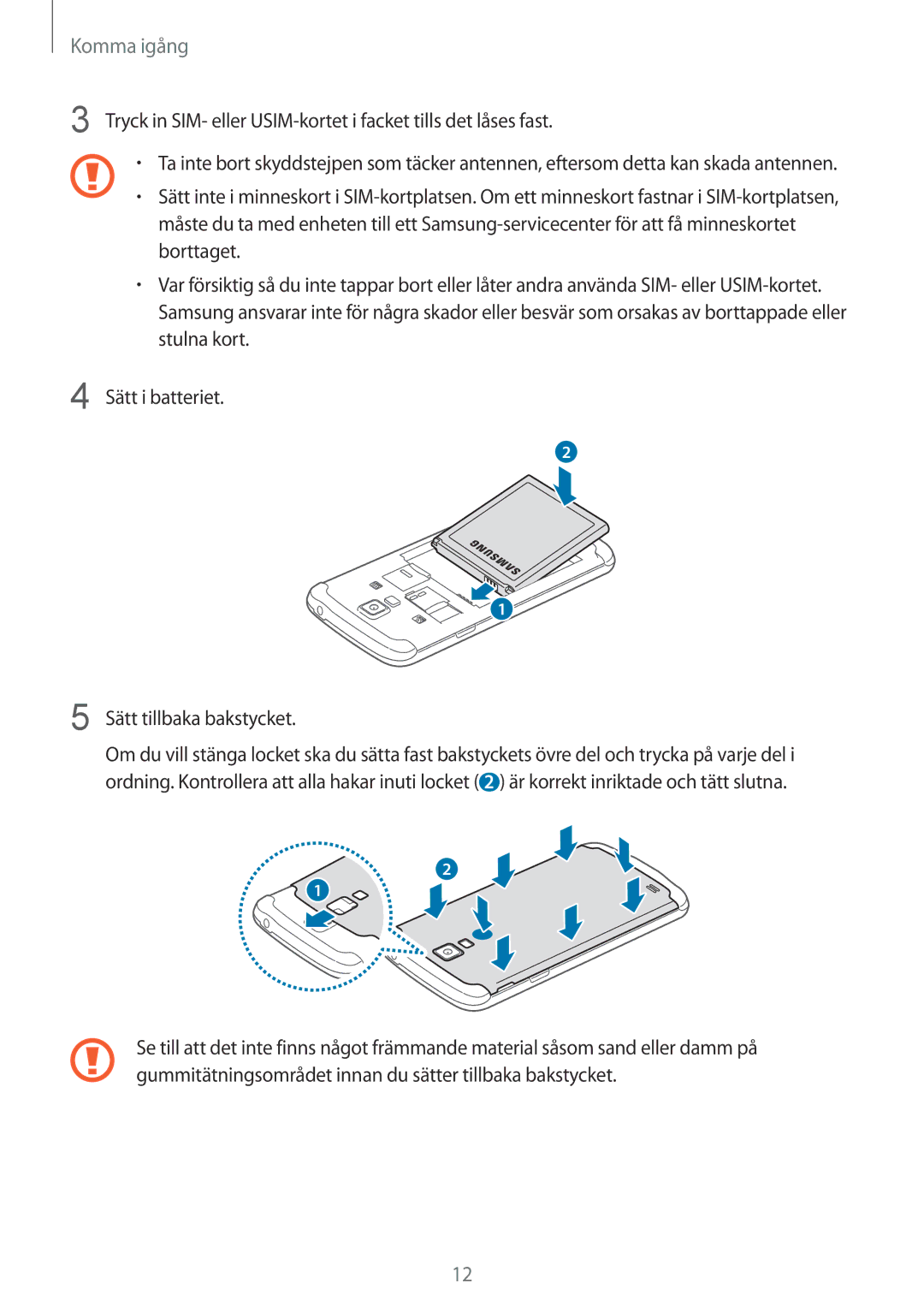 Samsung GT-I9295MOANEE, GT-I9295ZBANEE, GT-I9295ZAANEE, GT-I9295ZOANEE manual Komma igång 