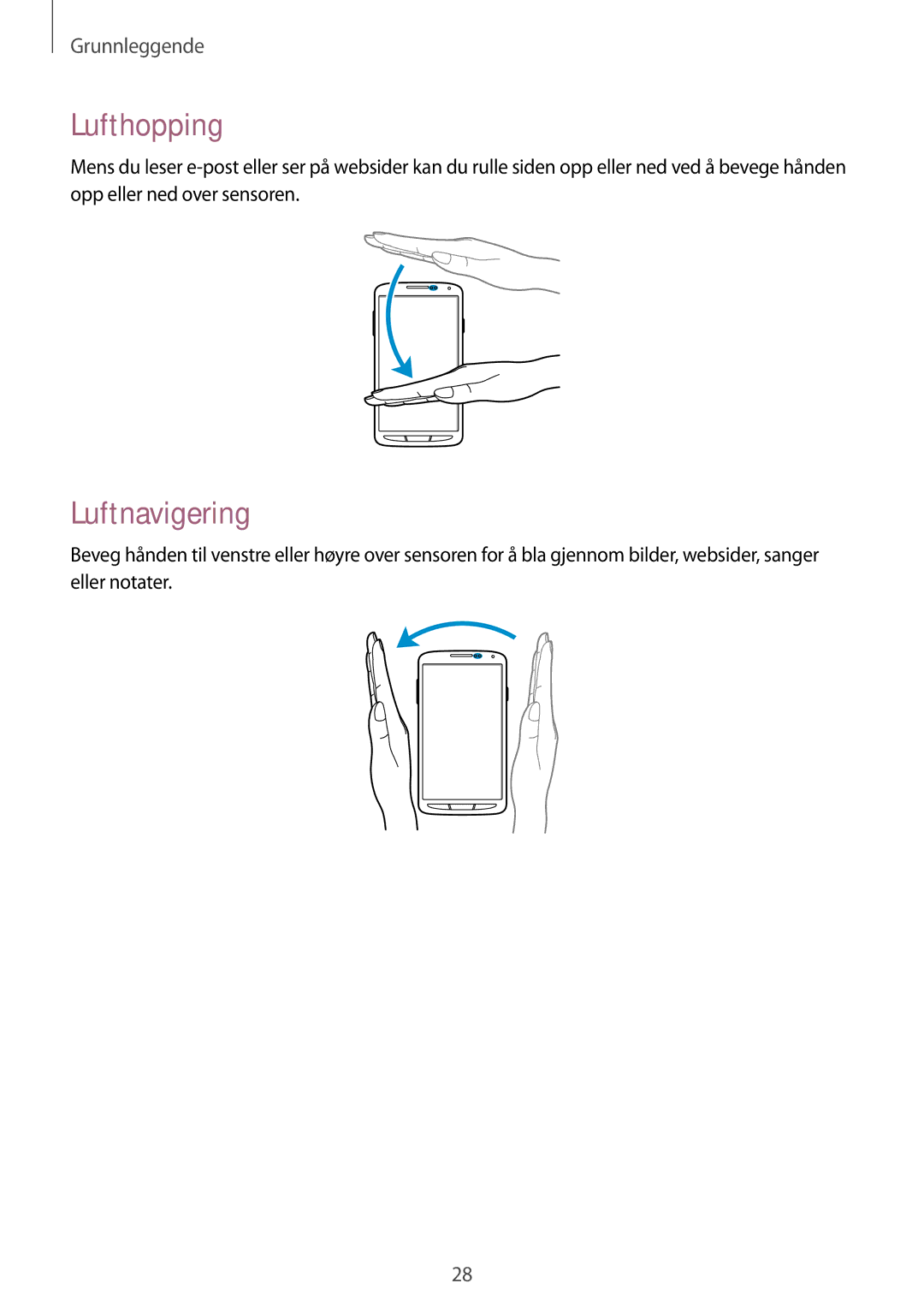 Samsung GT-I9295MOANEE, GT-I9295ZBANEE, GT-I9295ZAANEE, GT-I9295ZOANEE manual Lufthopping, Luftnavigering 