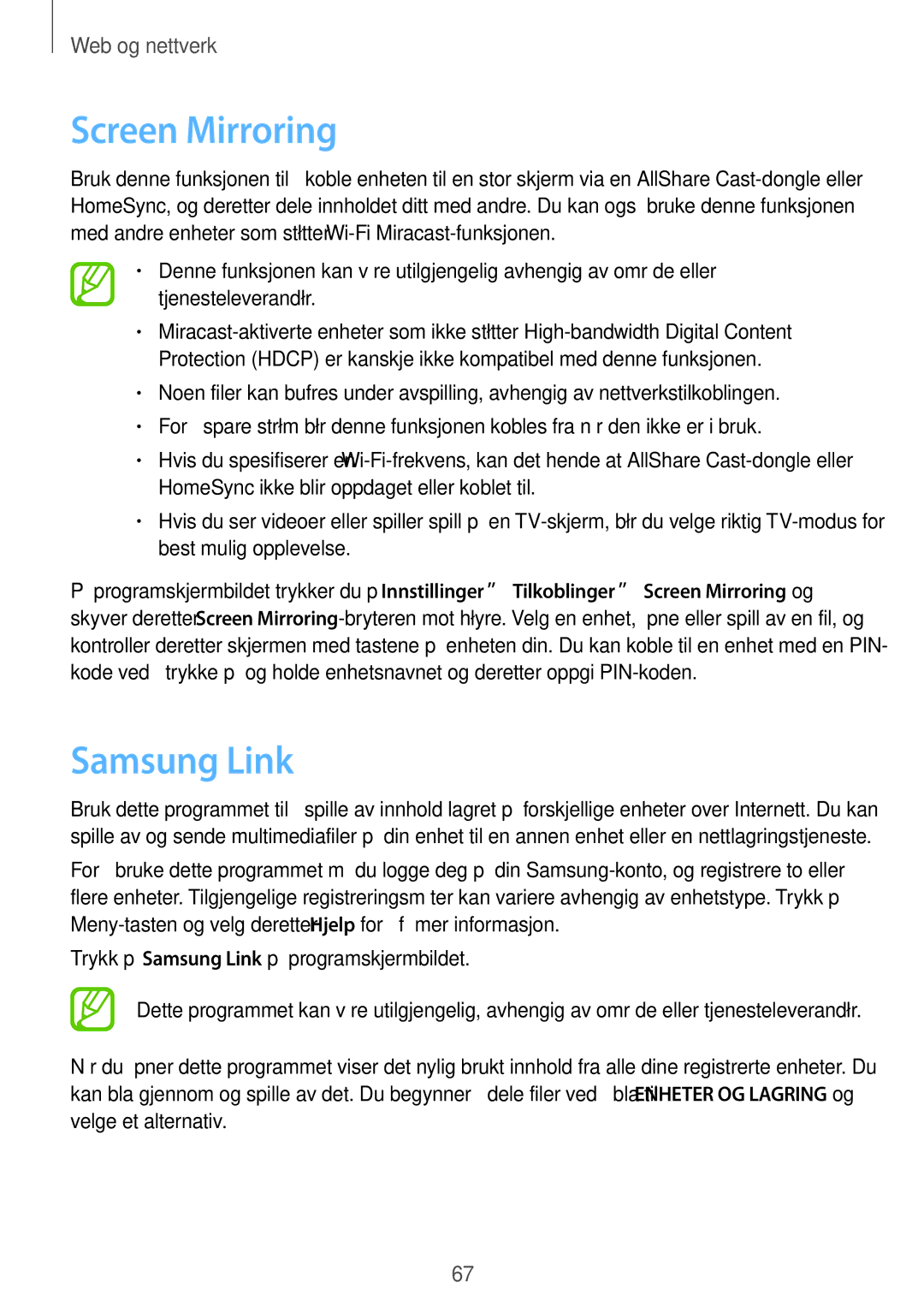 Samsung GT-I9295ZOANEE, GT-I9295MOANEE, GT-I9295ZBANEE, GT-I9295ZAANEE manual Screen Mirroring, Samsung Link 