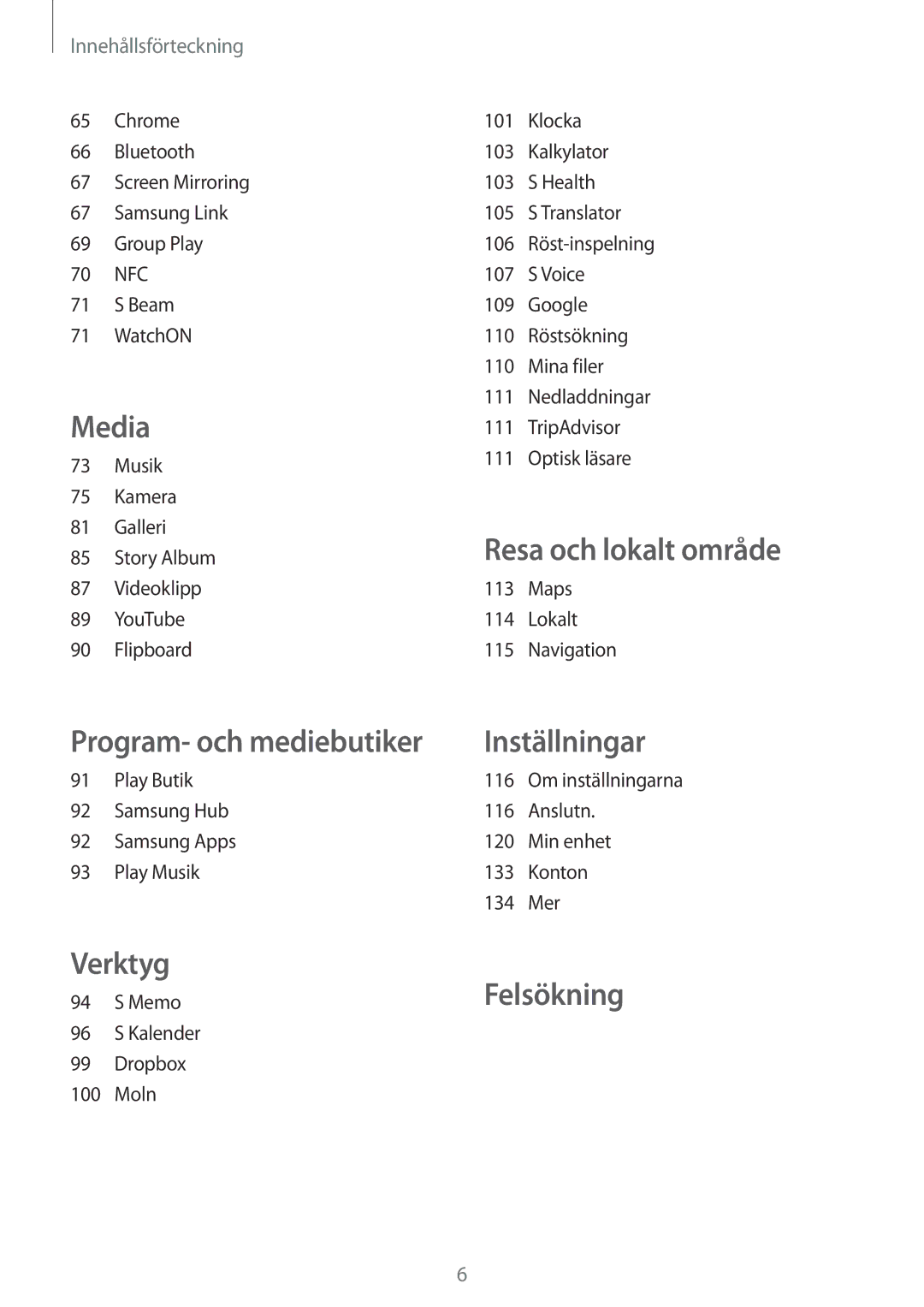 Samsung GT-I9295ZAANEE, GT-I9295MOANEE, GT-I9295ZBANEE, GT-I9295ZOANEE manual Verktyg Felsökning 