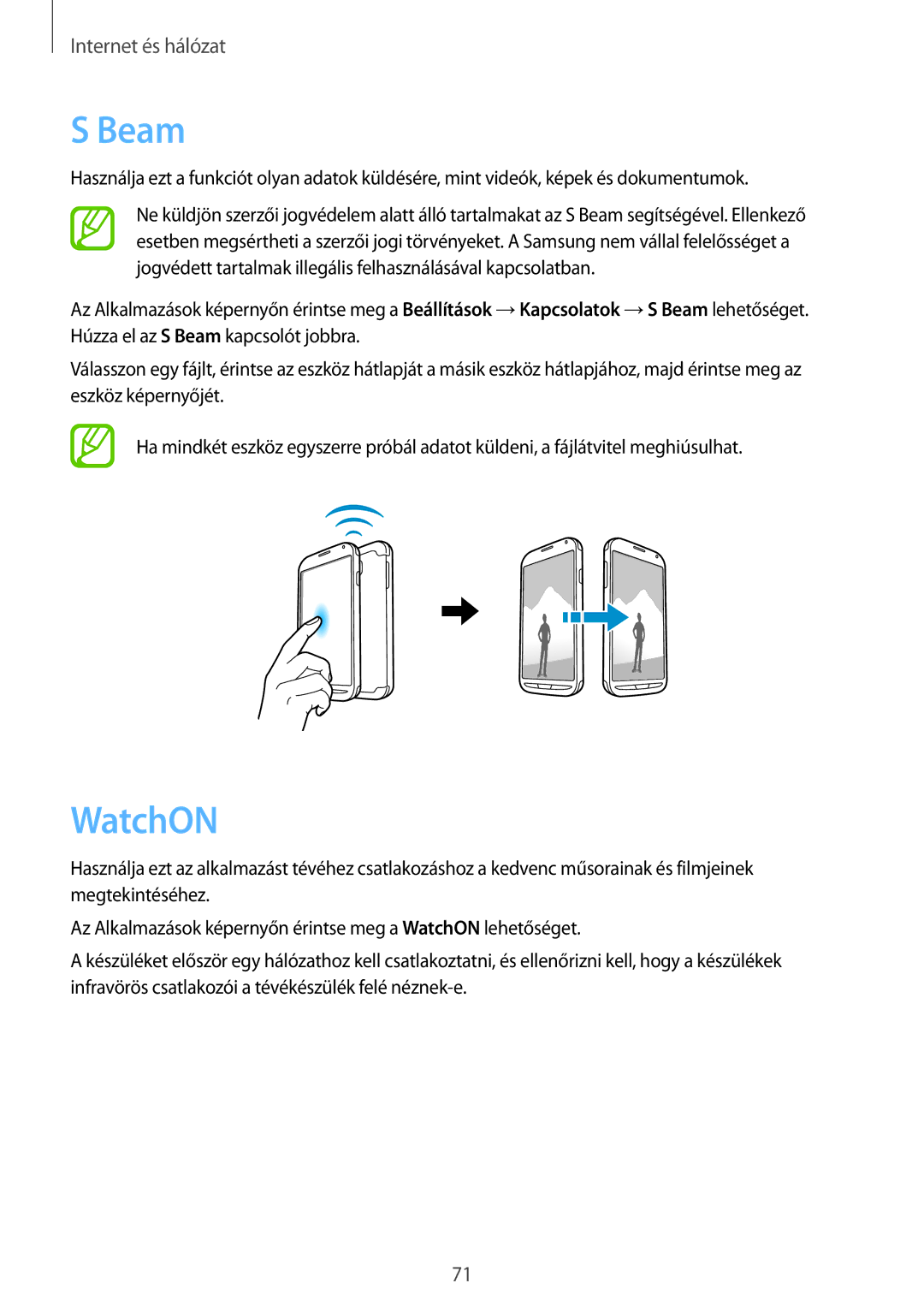 Samsung GT-I9295ZOAXEH, GT-I9295ZAADTM, GT-I9295ZBAROM, GT-I9295ZOABGL, GT-I9295ZAABGL, GT-I9295ZAAROM manual Beam, WatchON 