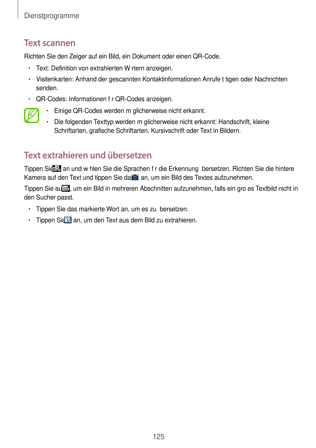 Samsung GT-I9295ZAAEUR, GT-I9295ZAAVIA, GT-I9295ZOATUR, GT-I9295ZAAITV manual Text scannen, Text extrahieren und übersetzen 