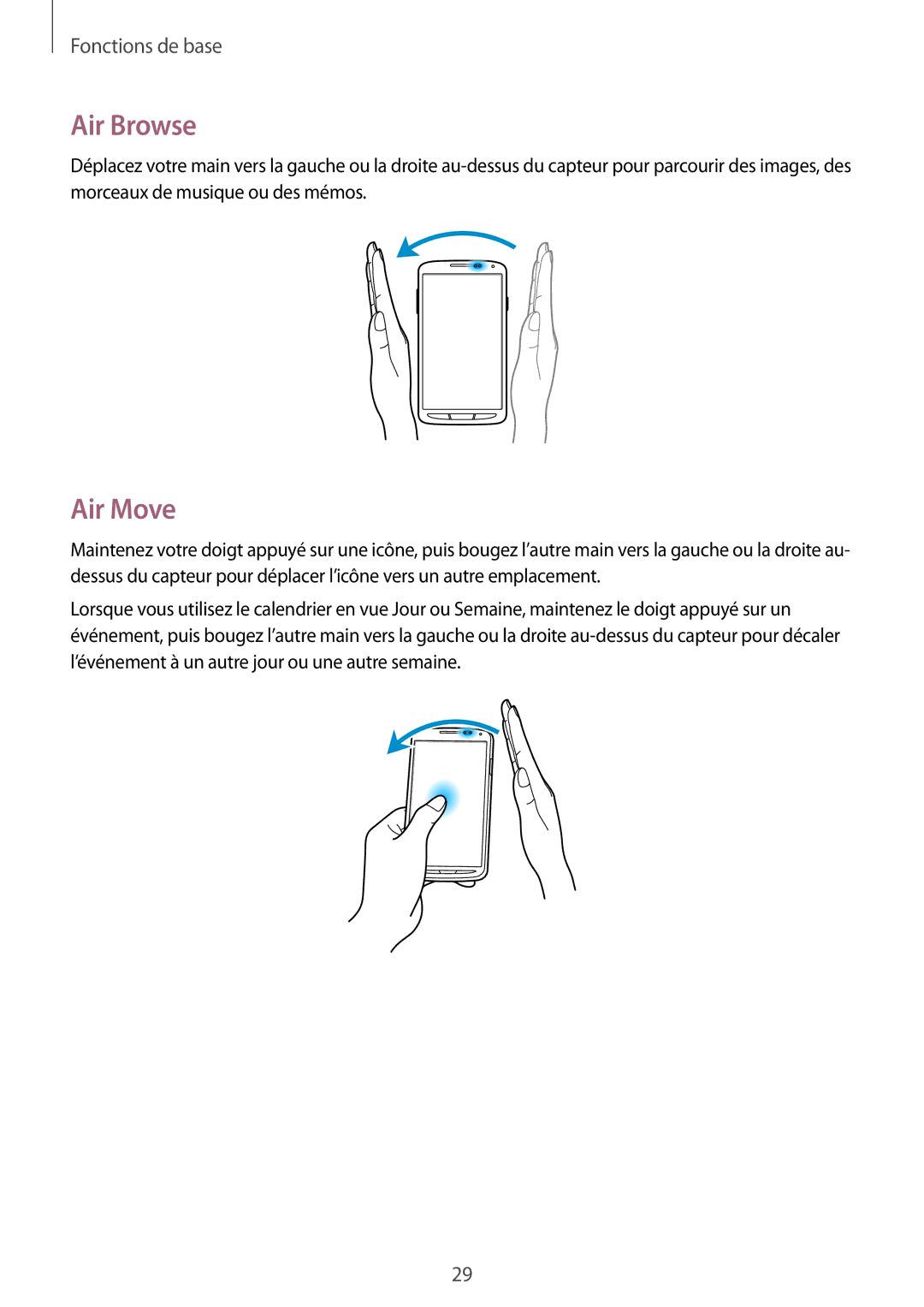 Samsung GT-I9295ZAAXEF manual Air Browse, Air Move 