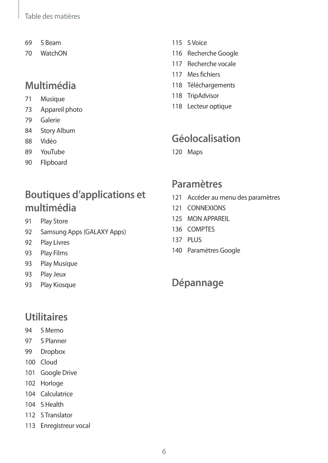 Samsung GT-I9295ZAAXEF manual Géolocalisation 