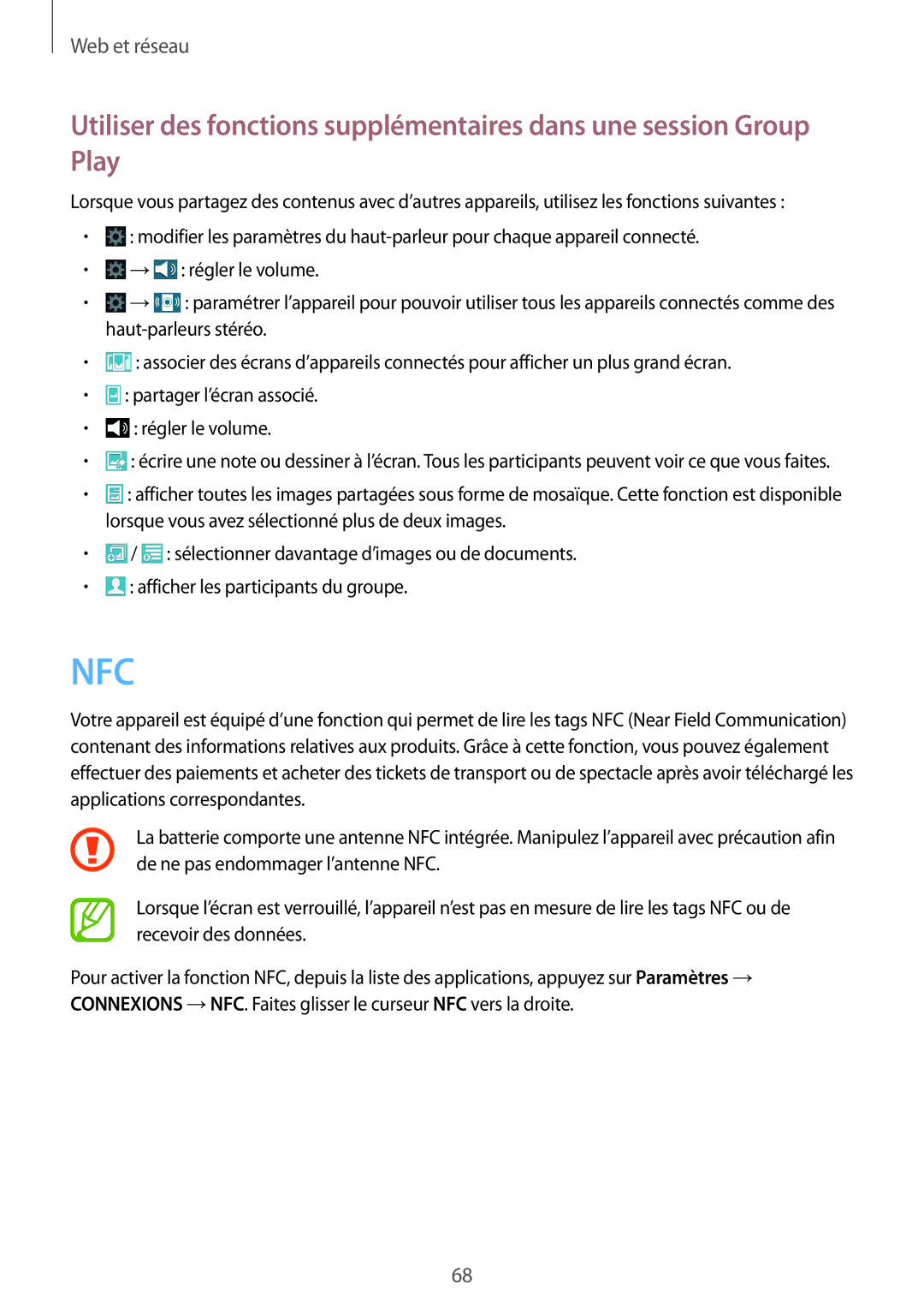 Samsung GT-I9295ZAAXEF manual Nfc 