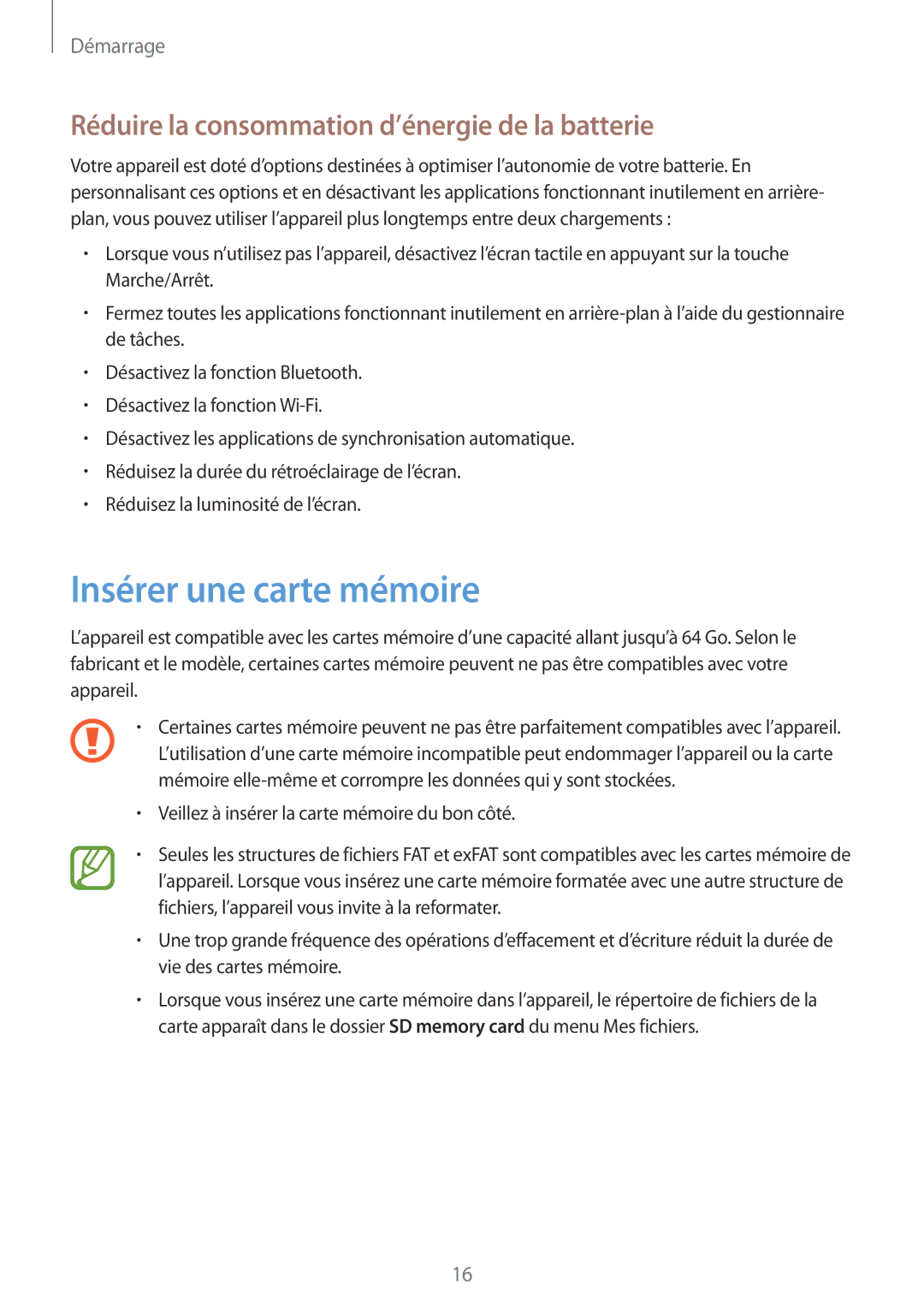 Samsung GT-I9295ZAAXEF manual Insérer une carte mémoire, Réduire la consommation d’énergie de la batterie 