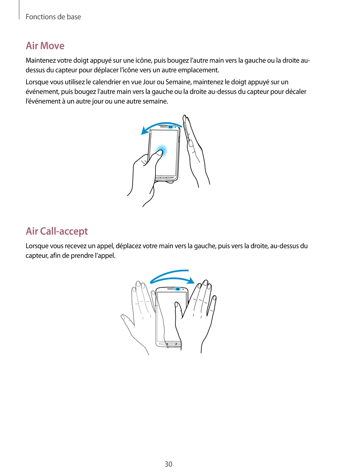 Samsung GT-I9295ZAAXEF manual Air Move, Air Call-accept 