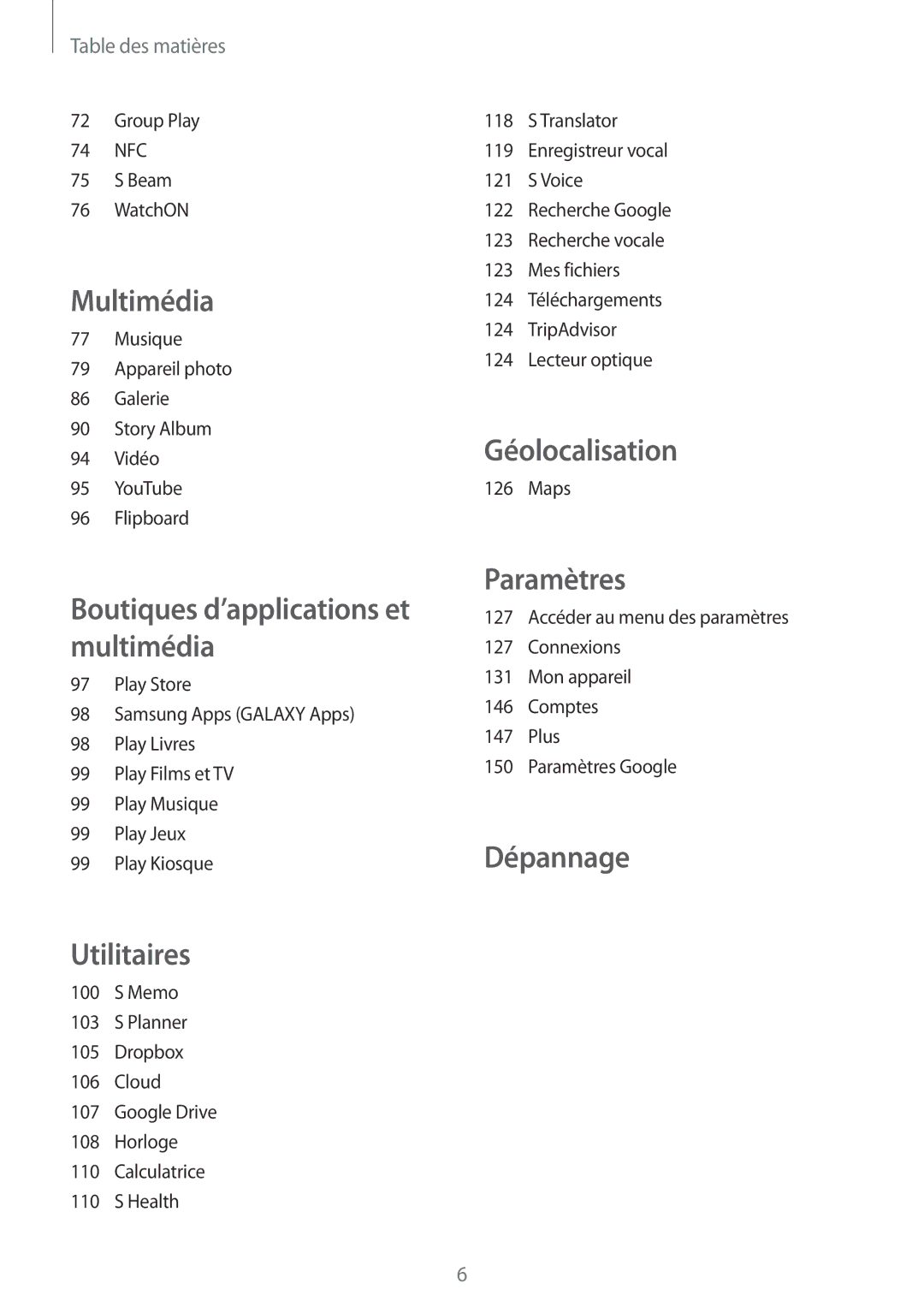 Samsung GT-I9295ZAAXEF manual Géolocalisation 