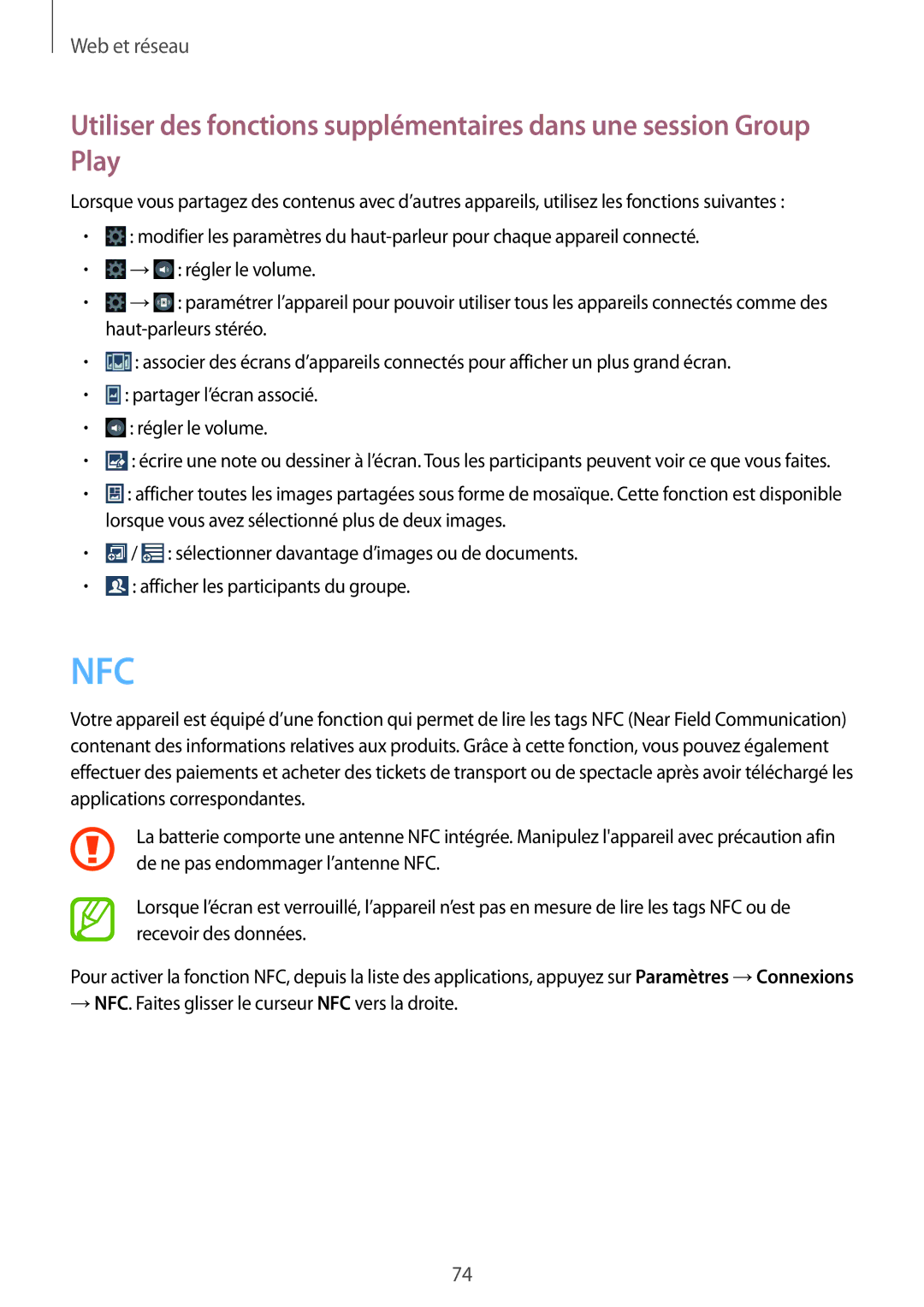 Samsung GT-I9295ZAAXEF manual Nfc 