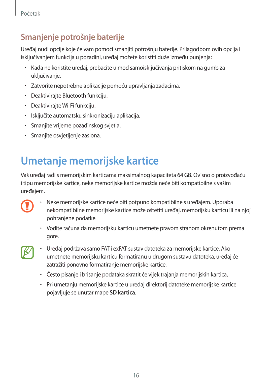 Samsung GT-I9295ZAASEE, GT-I9295ZBASEE, GT-I9295ZAAVIP manual Umetanje memorijske kartice, Smanjenje potrošnje baterije 