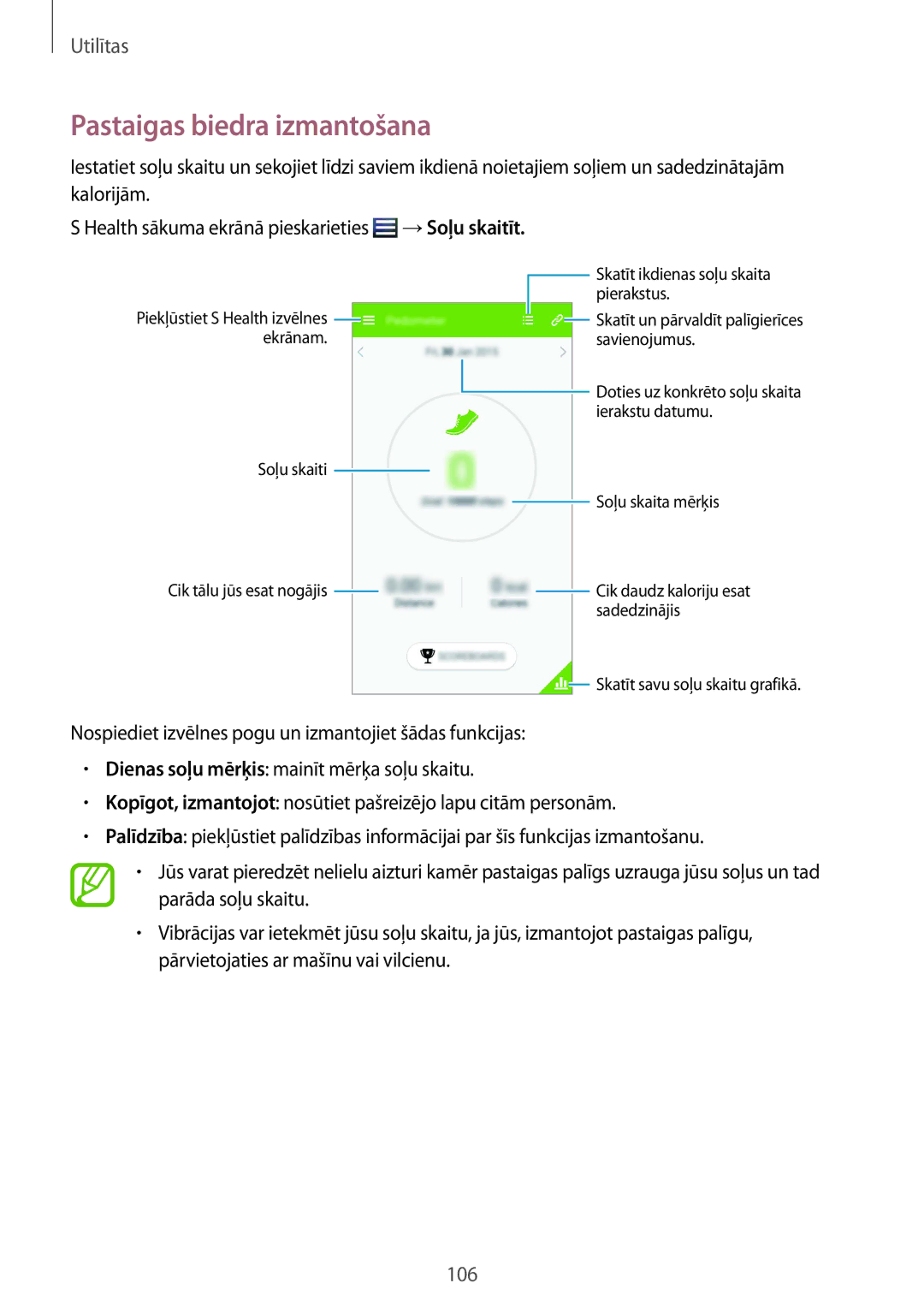 Samsung GT-I9295ZAASEB, GT-I9295ZOASEB, GT-I9295ZBASEB manual Pastaigas biedra izmantošana 