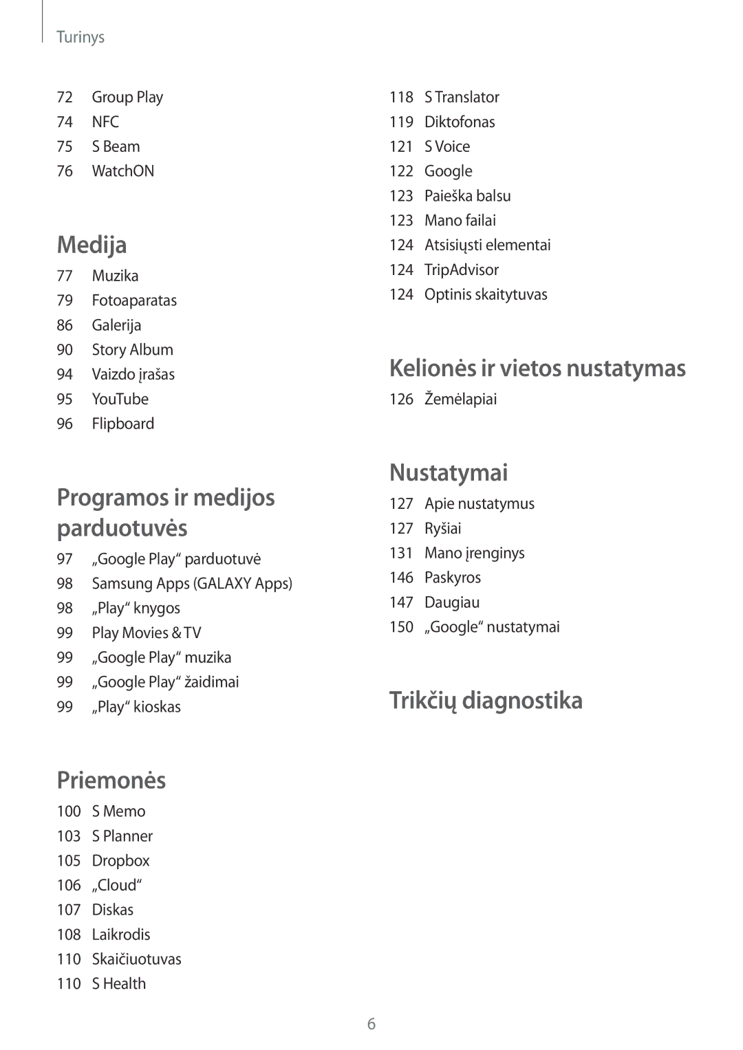 Samsung GT-I9295ZOASEB, GT-I9295ZAASEB, GT-I9295ZBASEB manual Nustatymai 