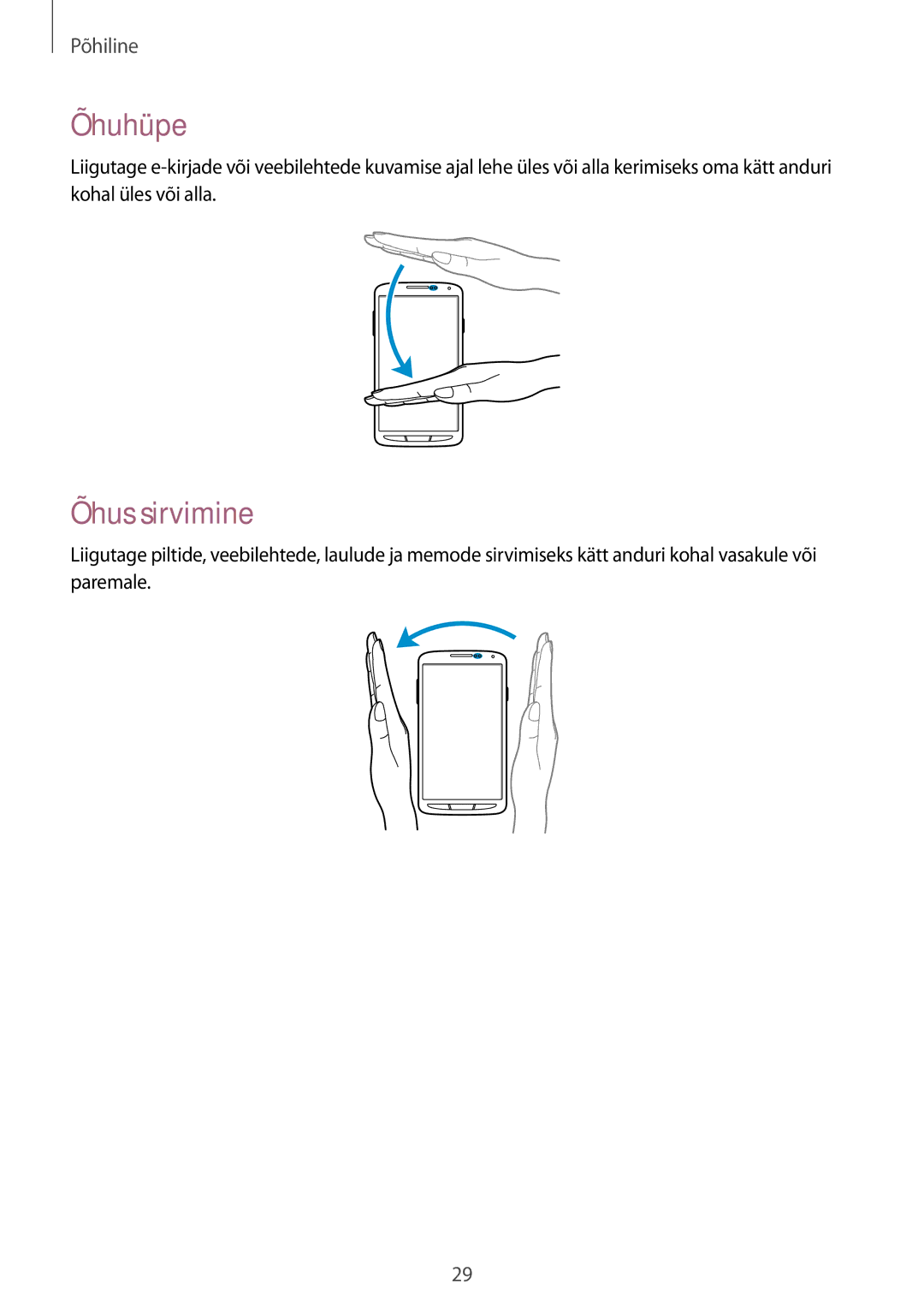 Samsung GT-I9295ZBASEB, GT-I9295ZOASEB, GT-I9295ZAASEB manual Õhuhüpe, Õhus sirvimine 