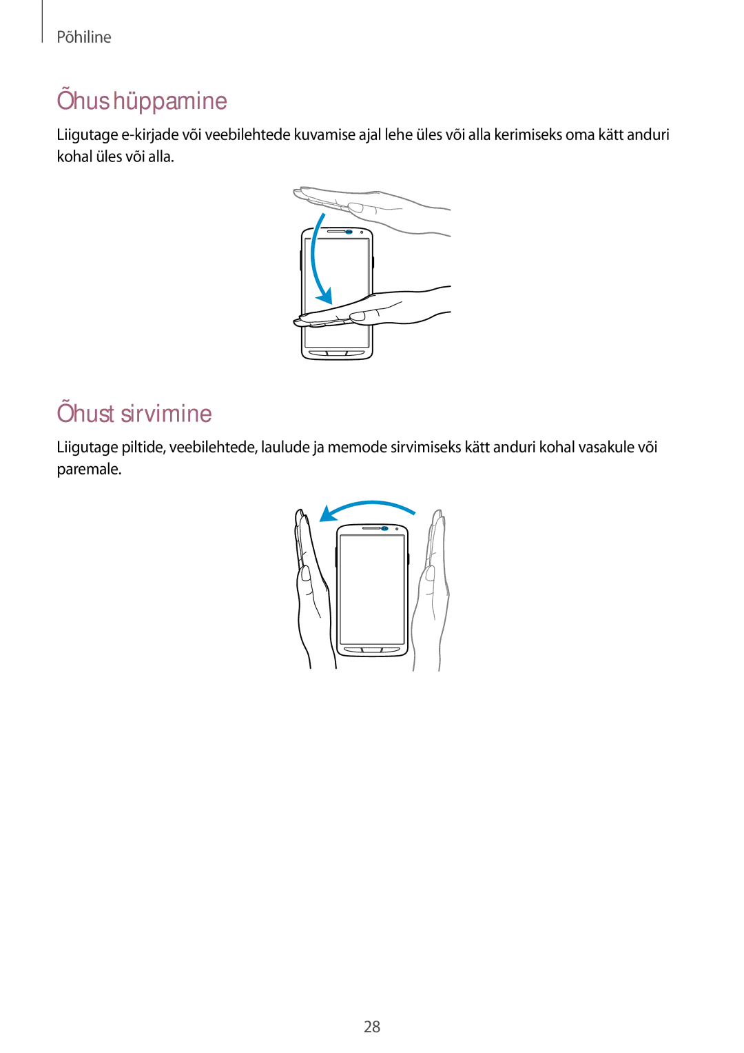 Samsung GT-I9295ZAASEB, GT-I9295ZOASEB, GT-I9295ZBASEB manual Õhus hüppamine, Õhust sirvimine 