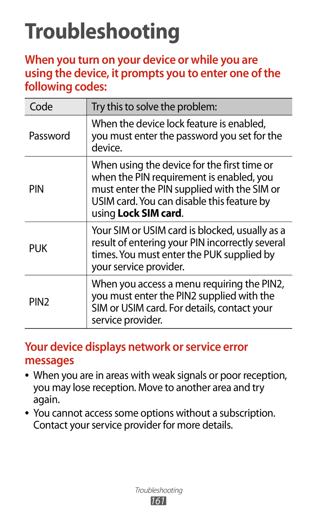 Samsung GT-I9300 user manual Using Lock SIM card 