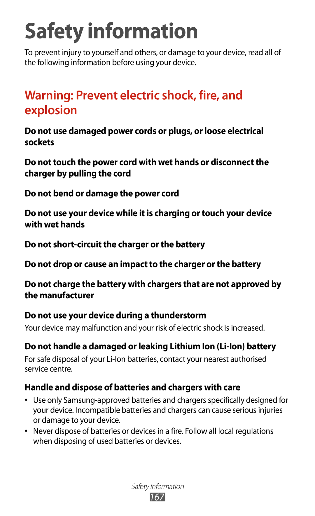 Samsung GT-I9300 user manual Safety information 