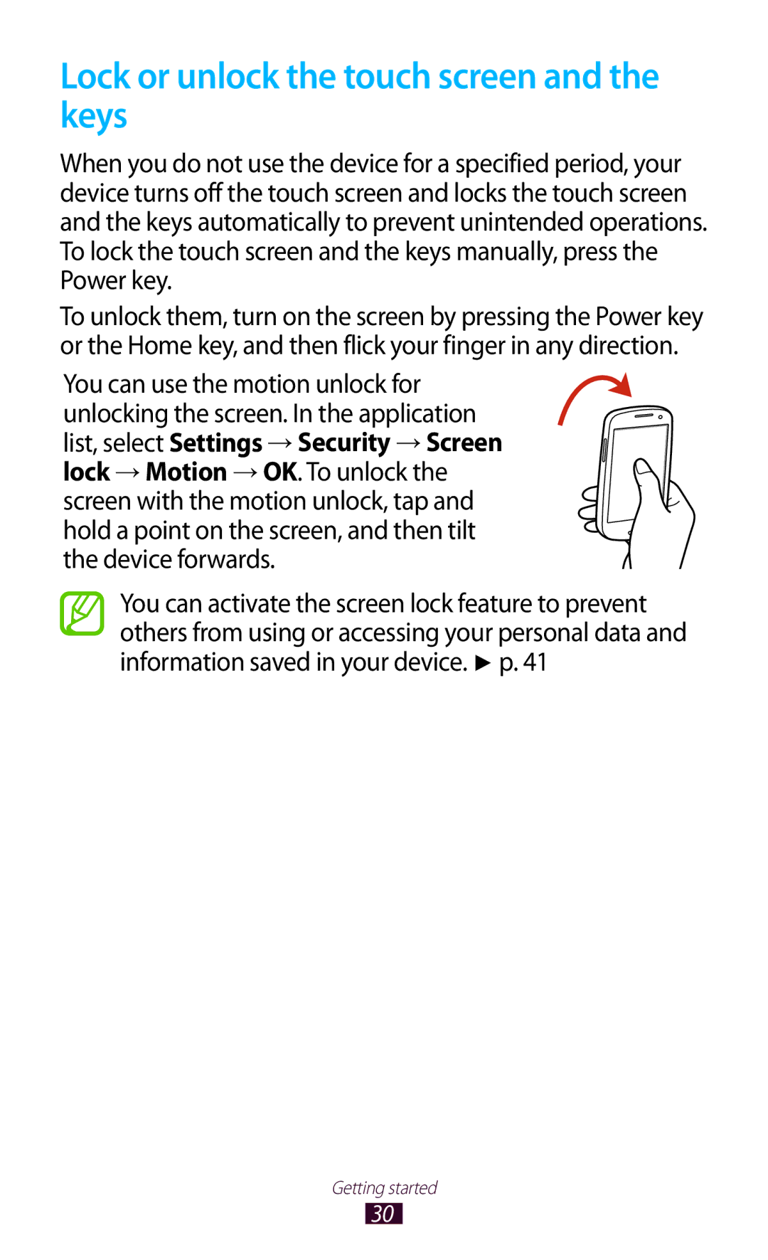 Samsung GT-I9300 user manual Lock or unlock the touch screen and the keys 