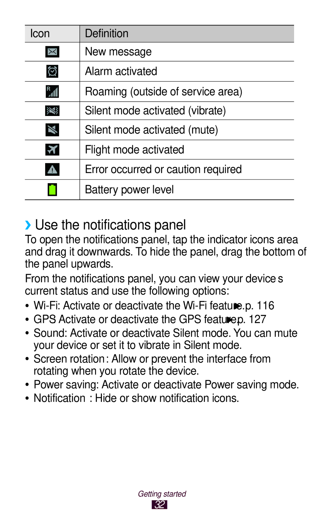 Samsung GT-I9300 user manual ››Use the notifications panel 