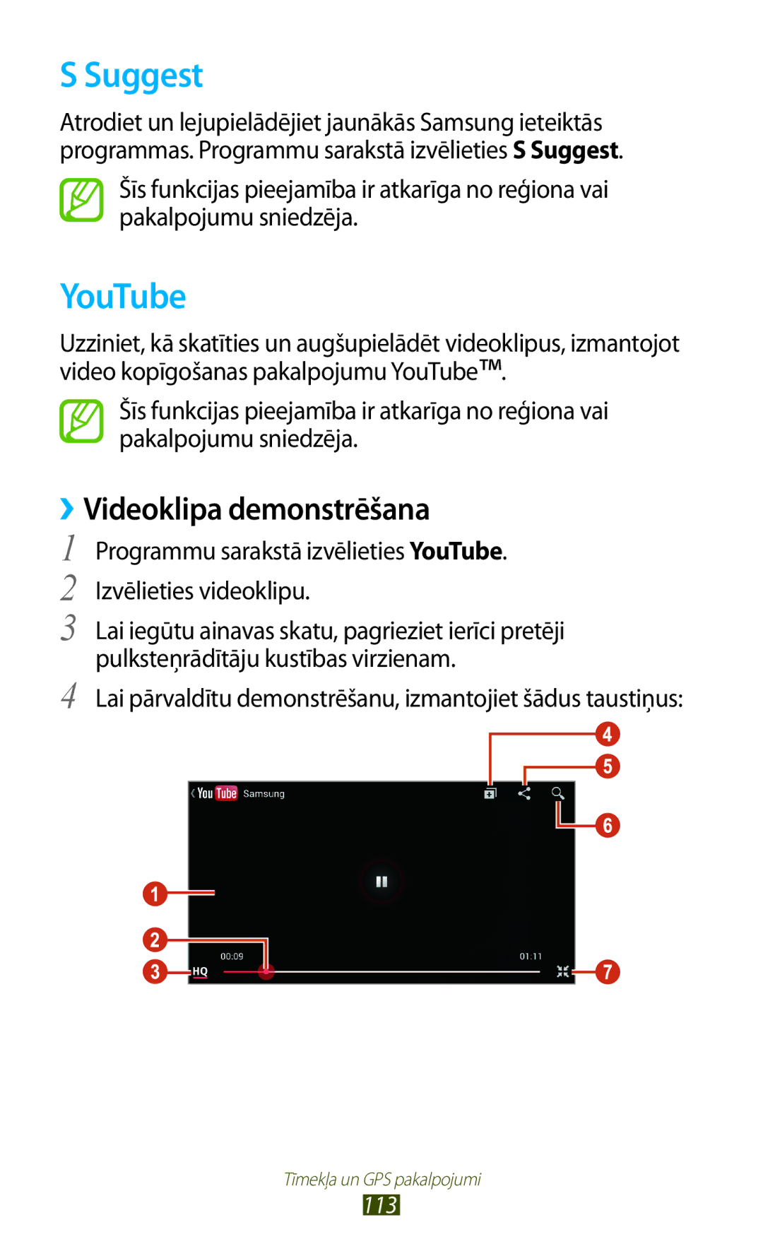 Samsung GT-I9300MBDSEB, GT-I9300GRZSEB, GT-I9300ZNDSEB, GT-I9300RWZSEB, GT-I9300TADSEB, GT-I9300RWDSEB Suggest, YouTube, 113 