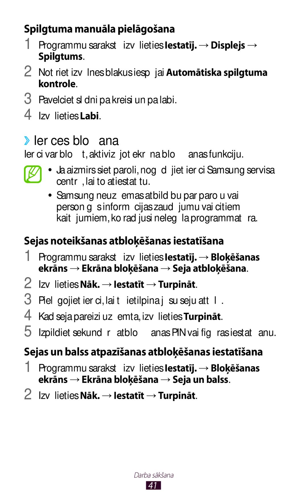 Samsung GT-I9300MBDSEB, GT-I9300GRZSEB manual ››Ierīces bloķēšana, Sejas un balss atpazīšanas atbloķēšanas iestatīšana 