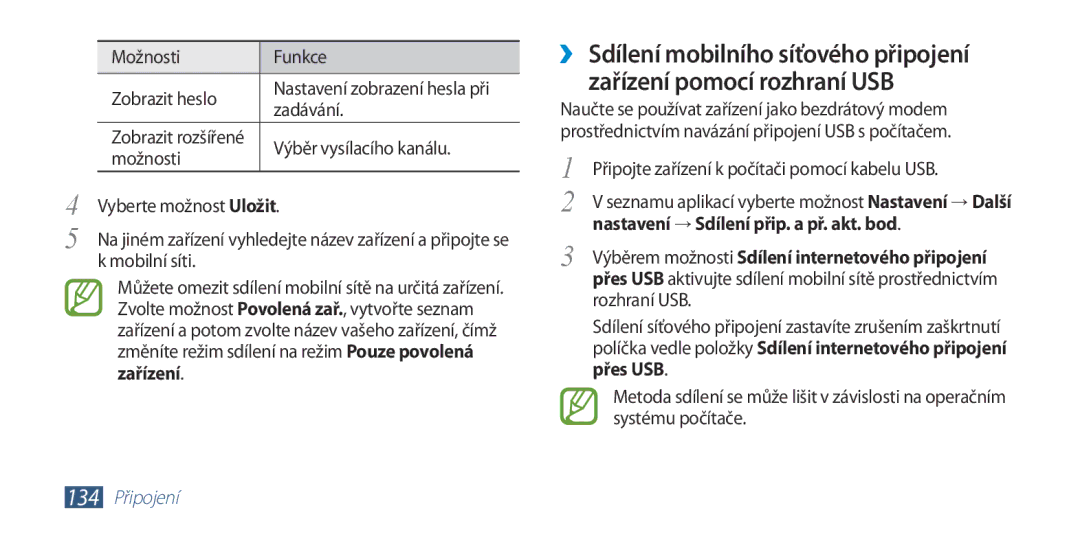 Samsung GT2I9300RWDTMZ, GT-I9300MBDEUR, GT-I9300MBDATO Možnosti Funkce Zobrazit heslo, Zadávání, Výběr vysílacího kanálu 