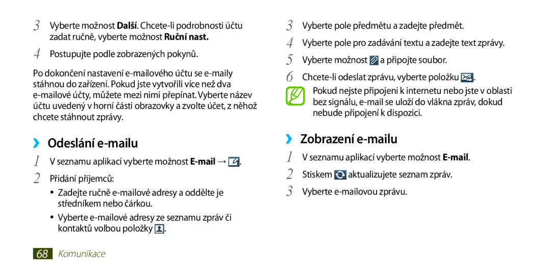 Samsung GT-I9300TADORS manual Zadat ručně, vyberte možnost Ruční nast, Postupujte podle zobrazených pokynů, Stiskem 