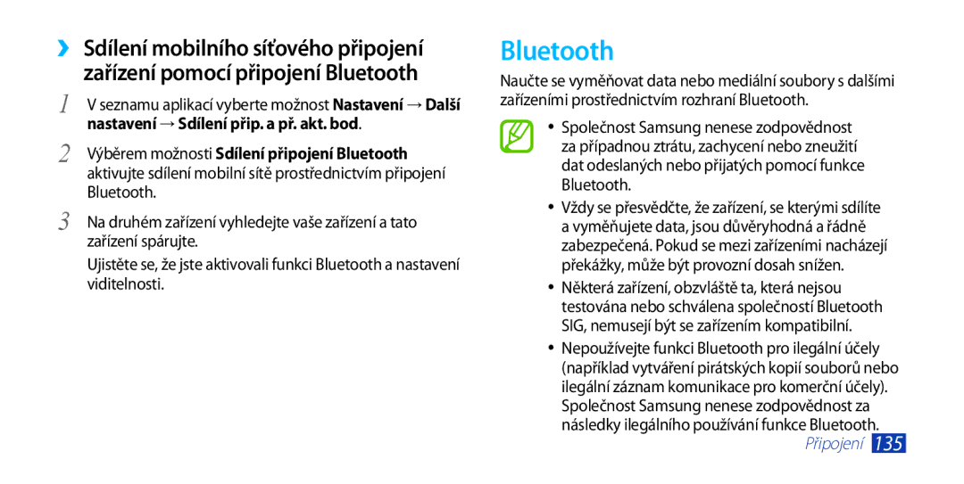 Samsung GT-I9300ZKDO2C, GT-I9300MBDEUR, GT-I9300MBDATO, GT-I9300MBDXEO, GT-I9300RWDTPL manual Bluetooth, Zařízení spárujte 